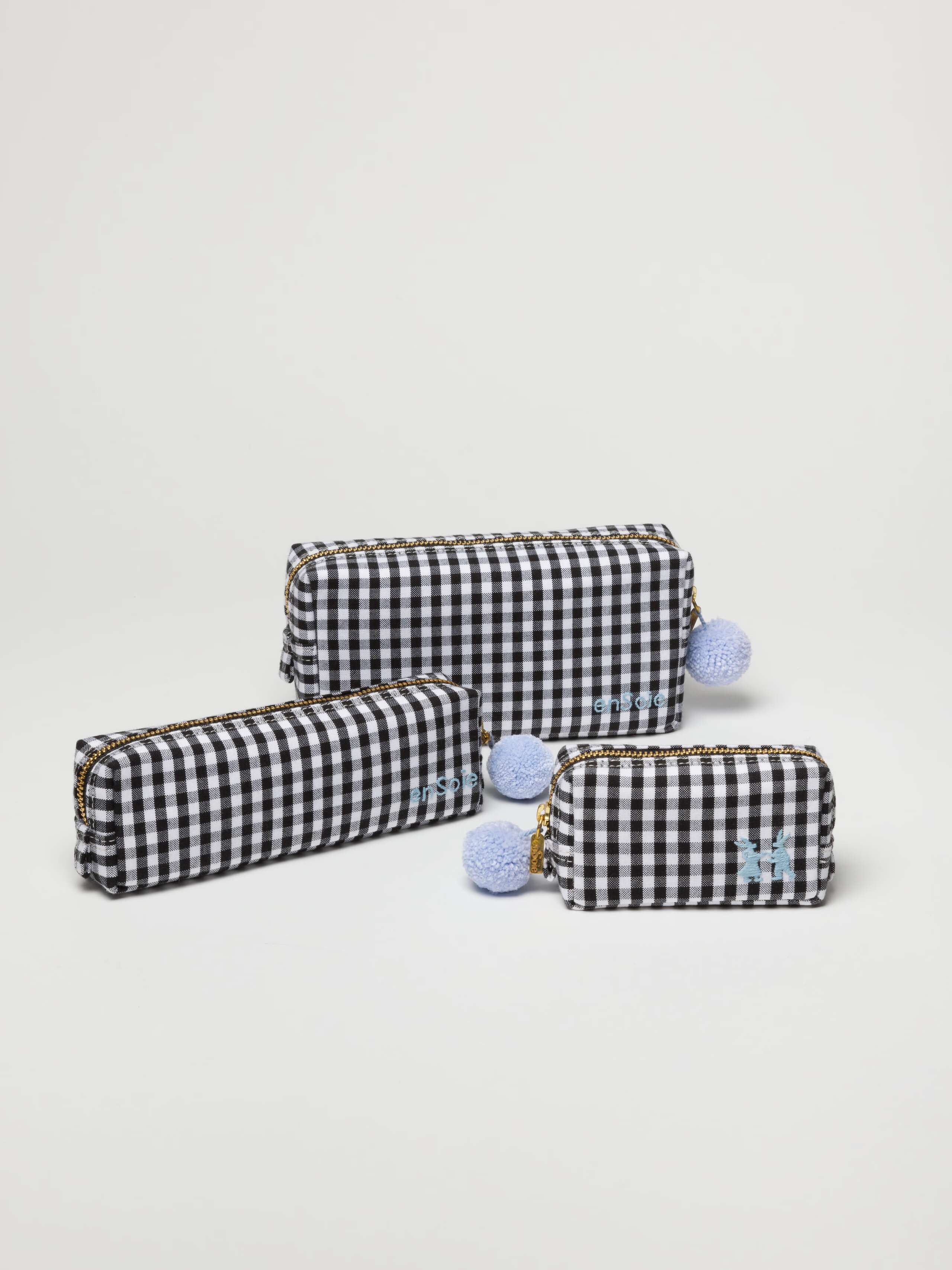 Linda Toiletry bag in Black vichy