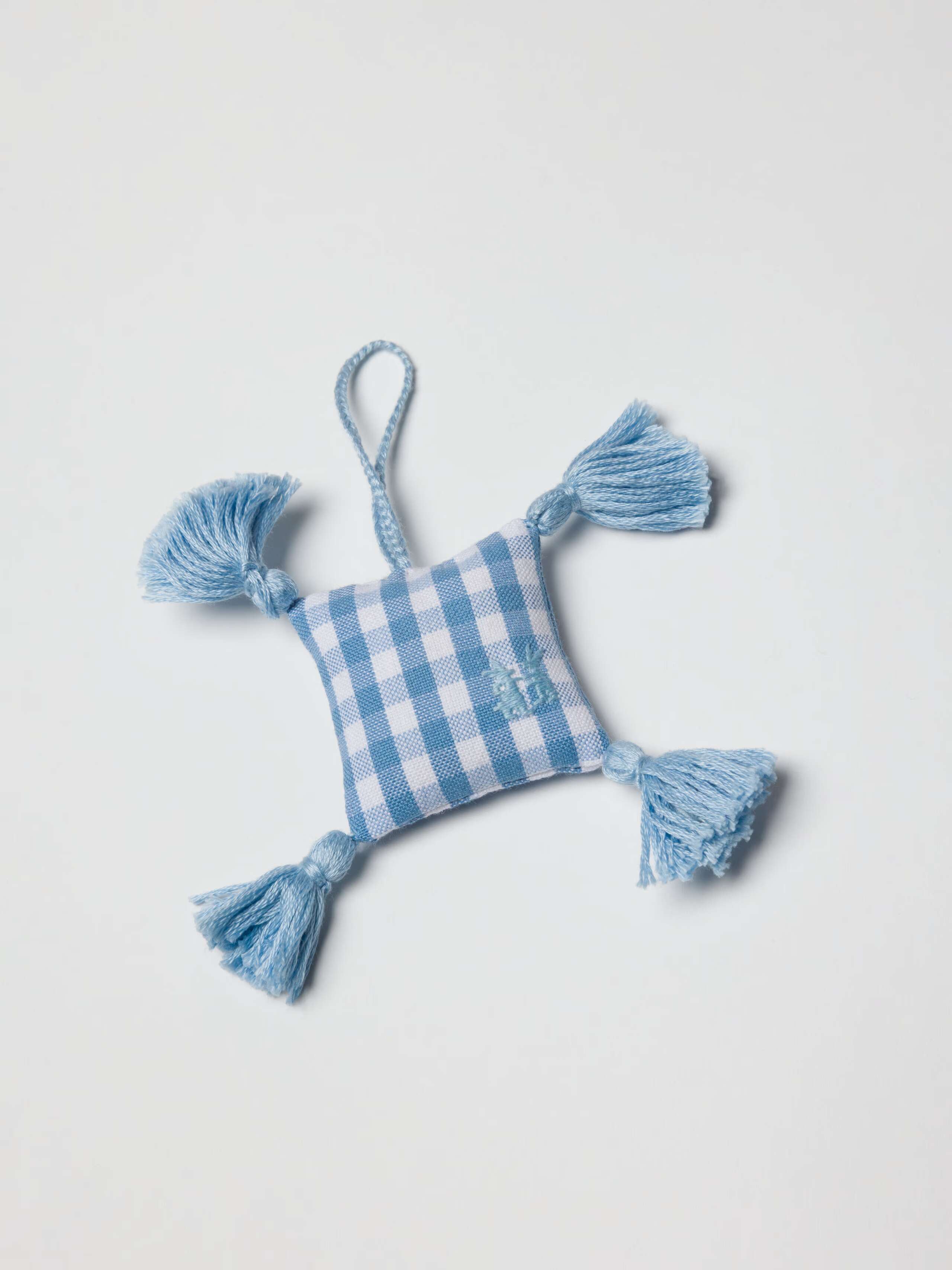 Mila pillow cover fancy charm in light blue vichy cotton