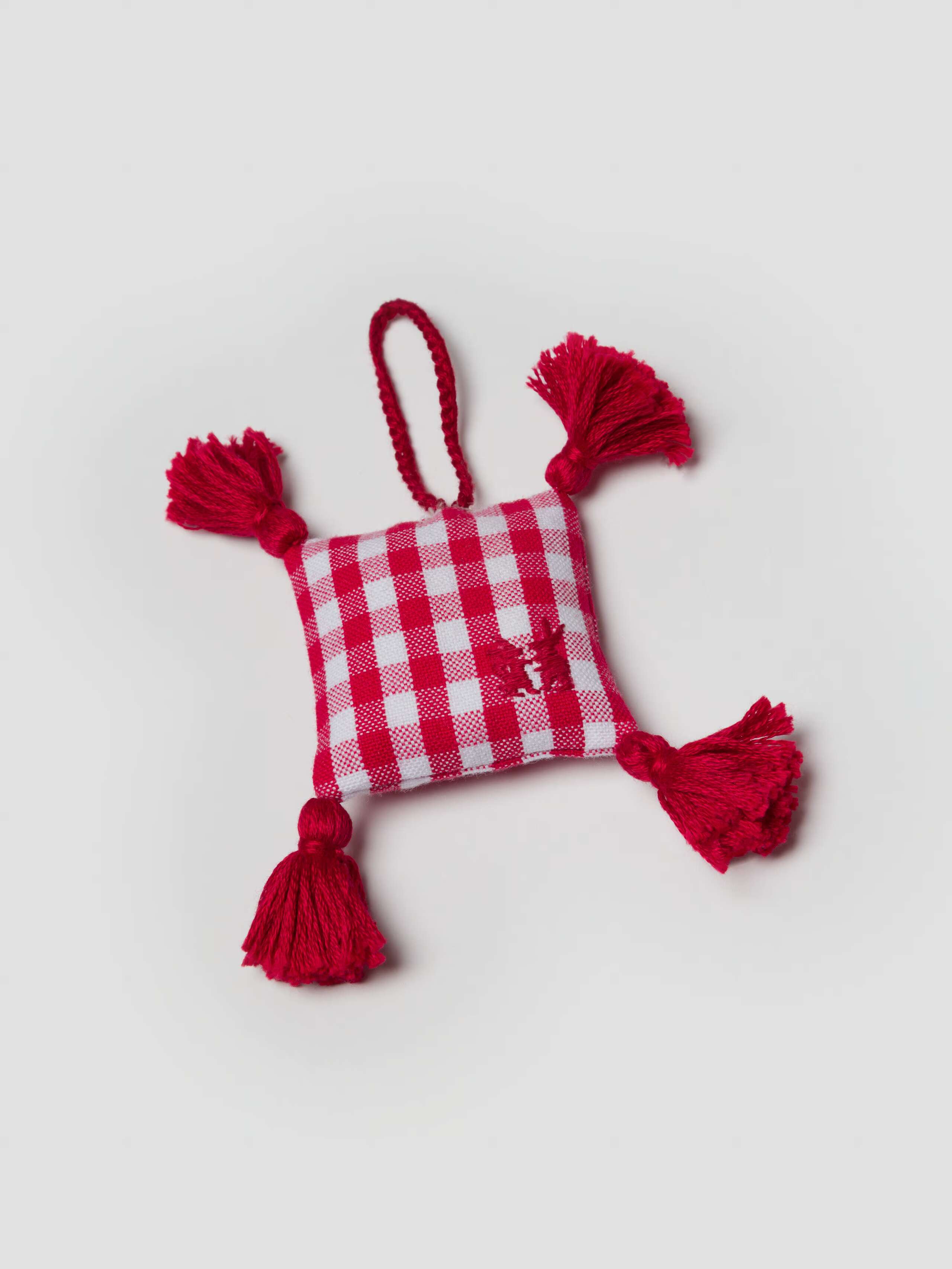 Mila pillow cover fancy charm in red vichy cotton