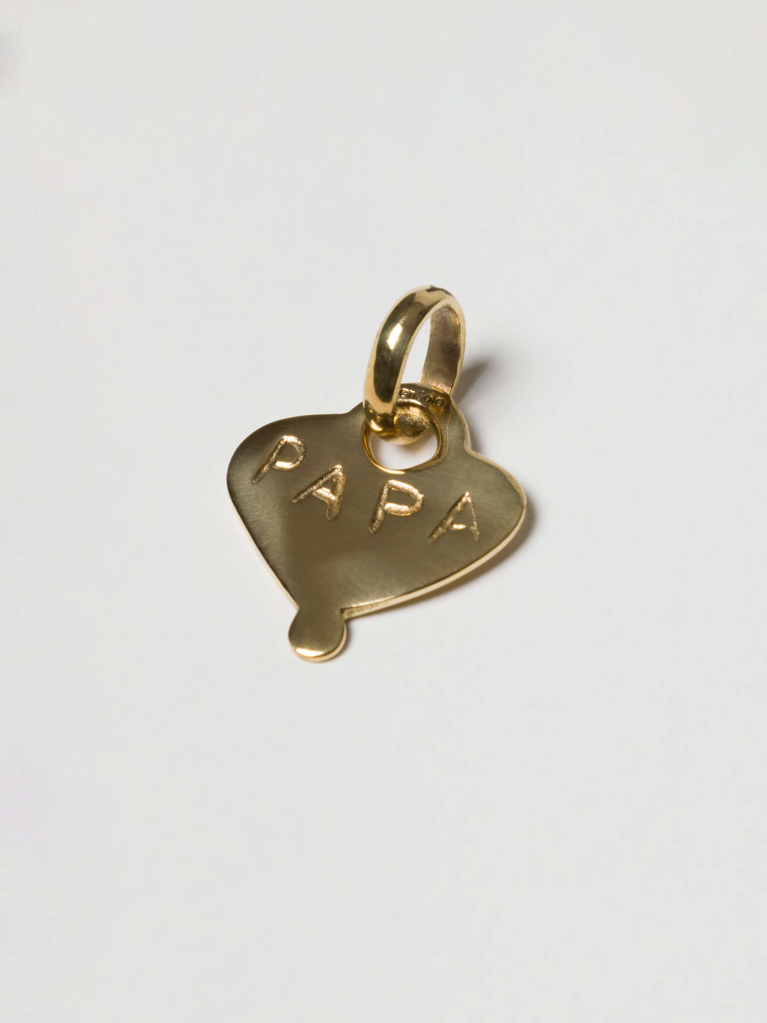 Papa heart charm in brass