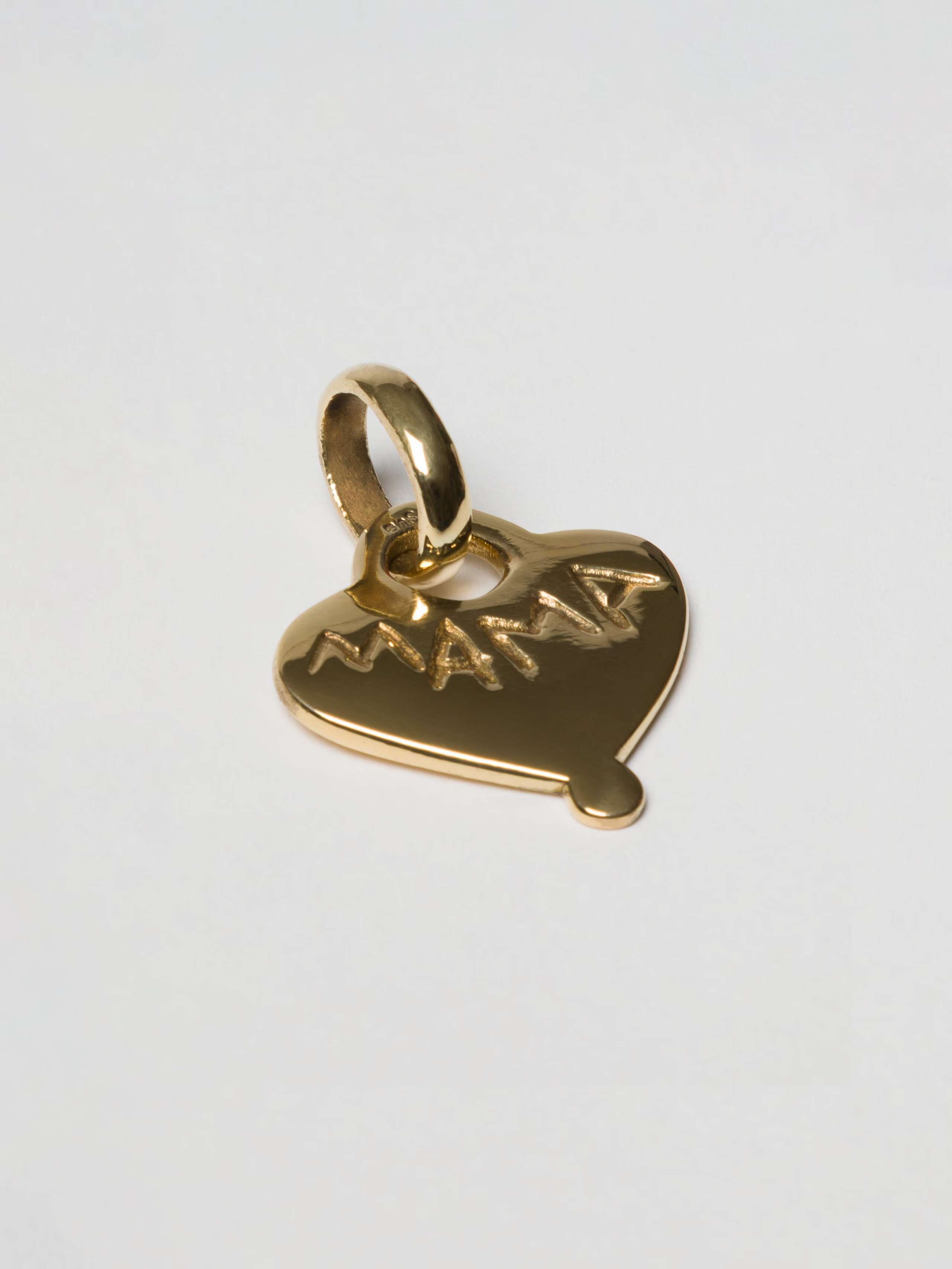 Mama heart charm in brass