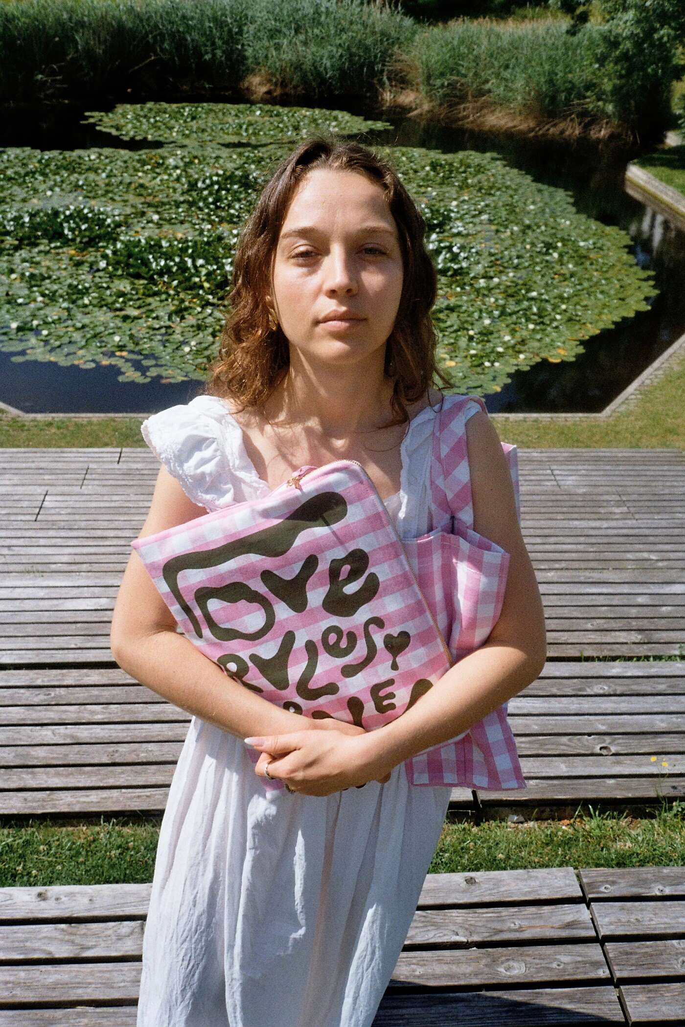 Model wearing the rose garden collection