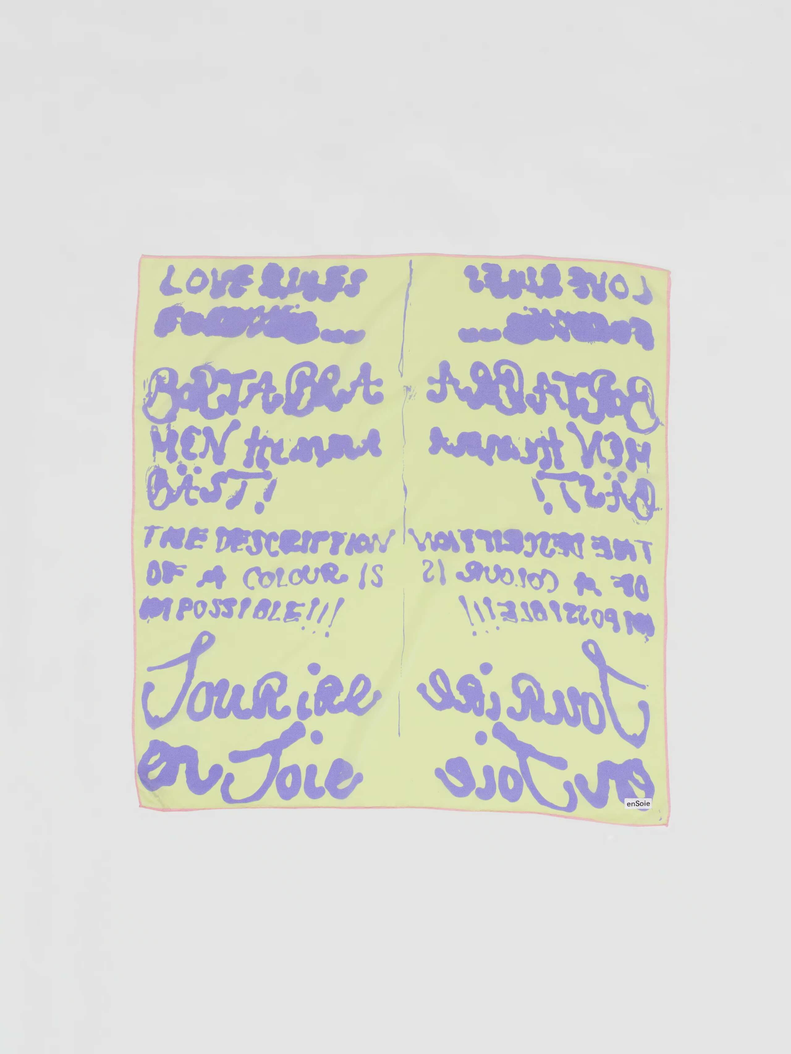 Proverb printed foulard in silk