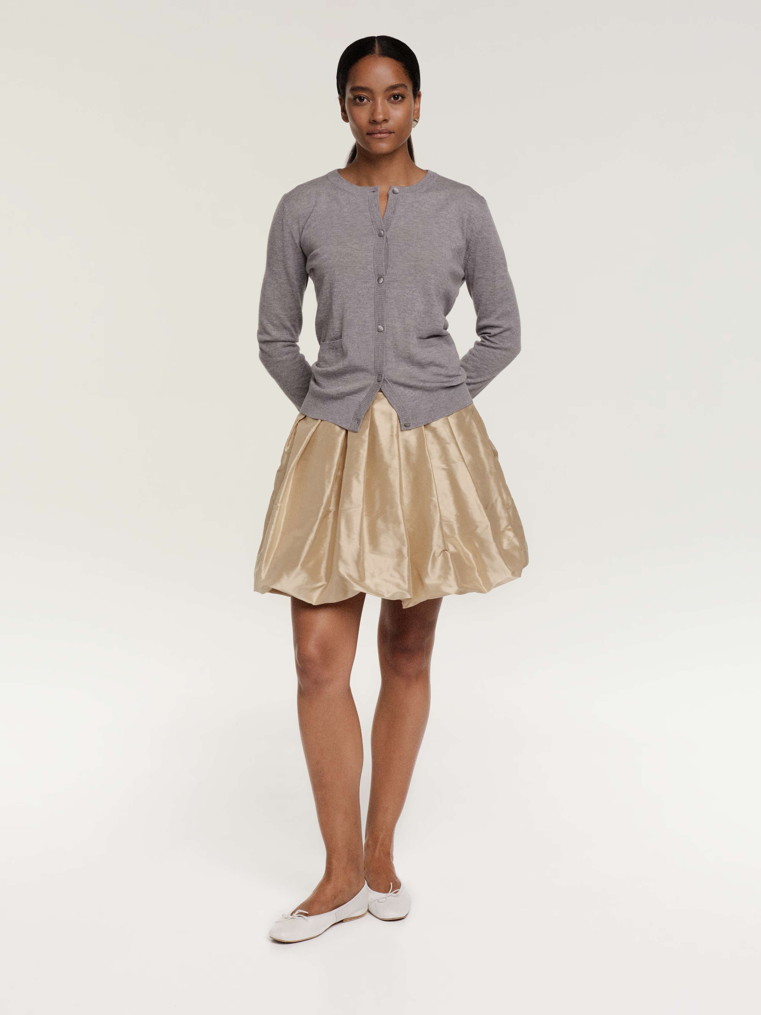 Raquel skirt in beige silk