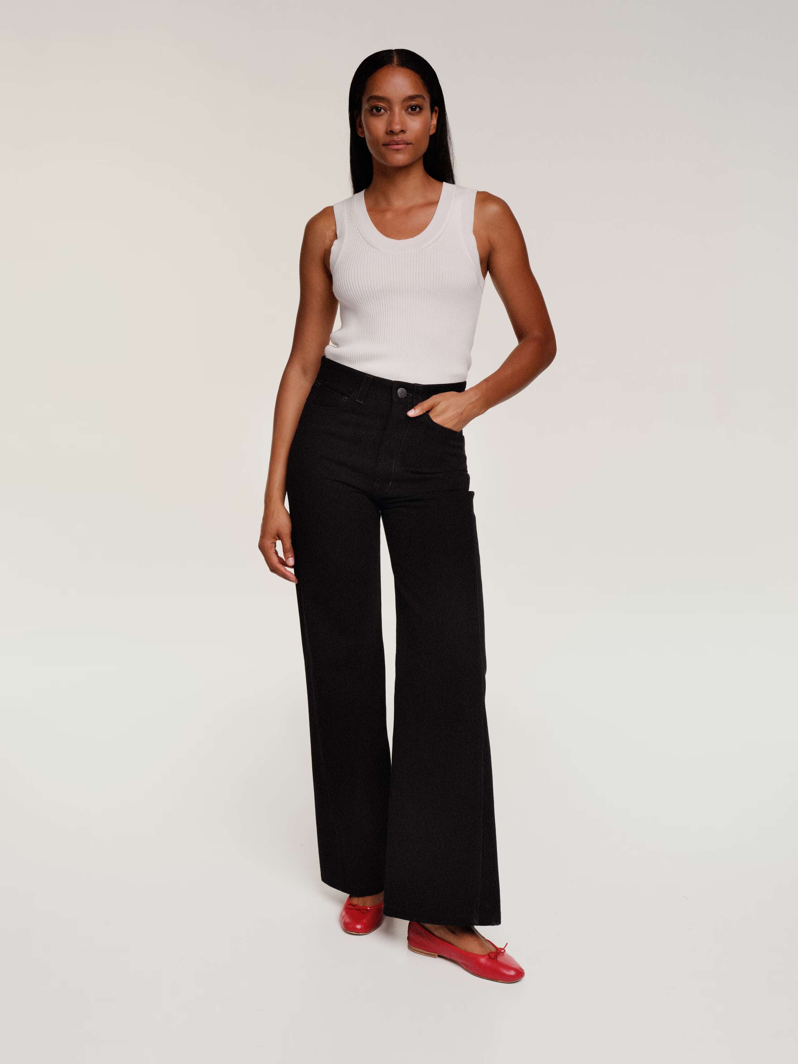 Black Sophie denim trousers