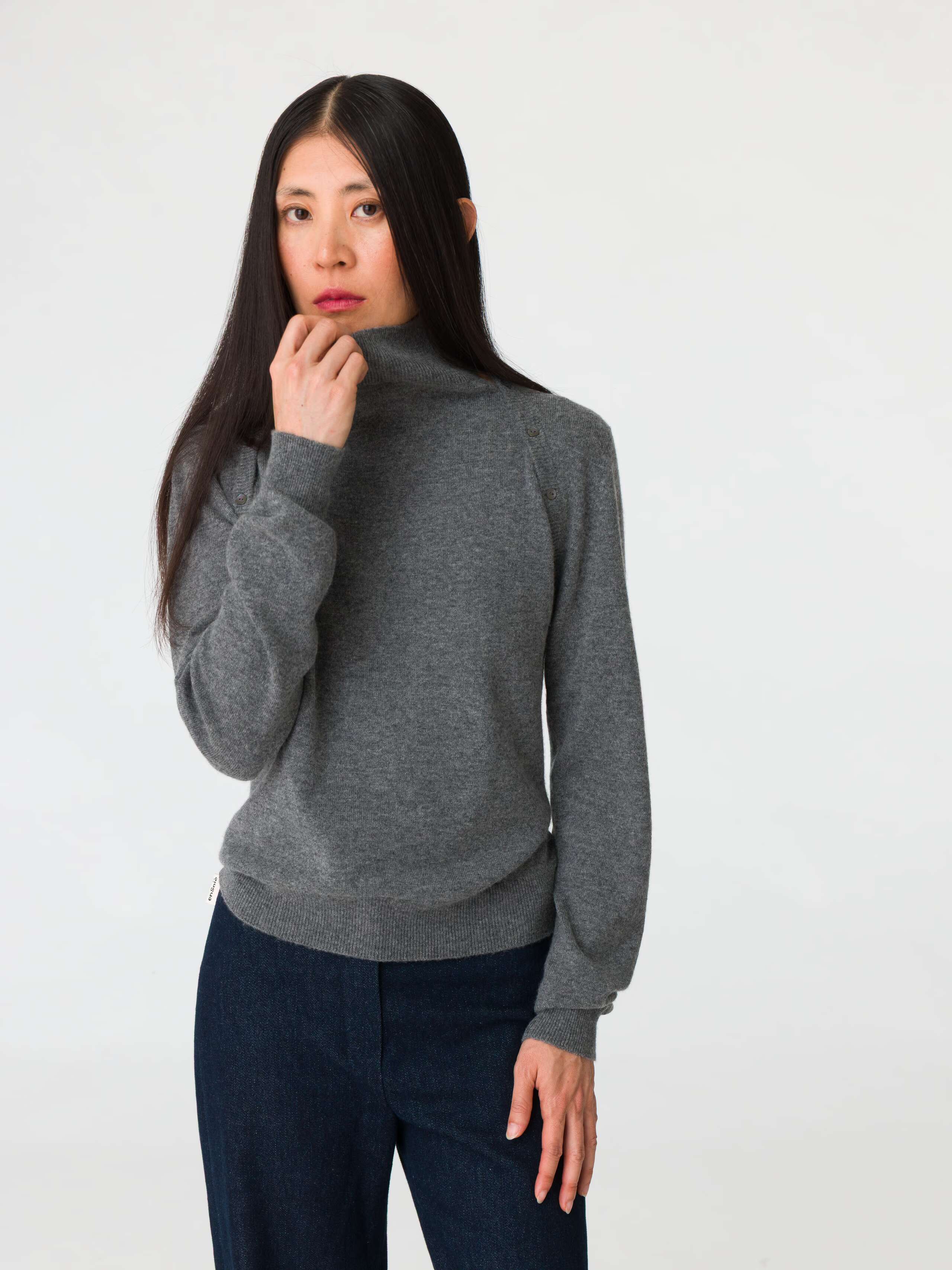 Duska Set in cashmere wool, grey