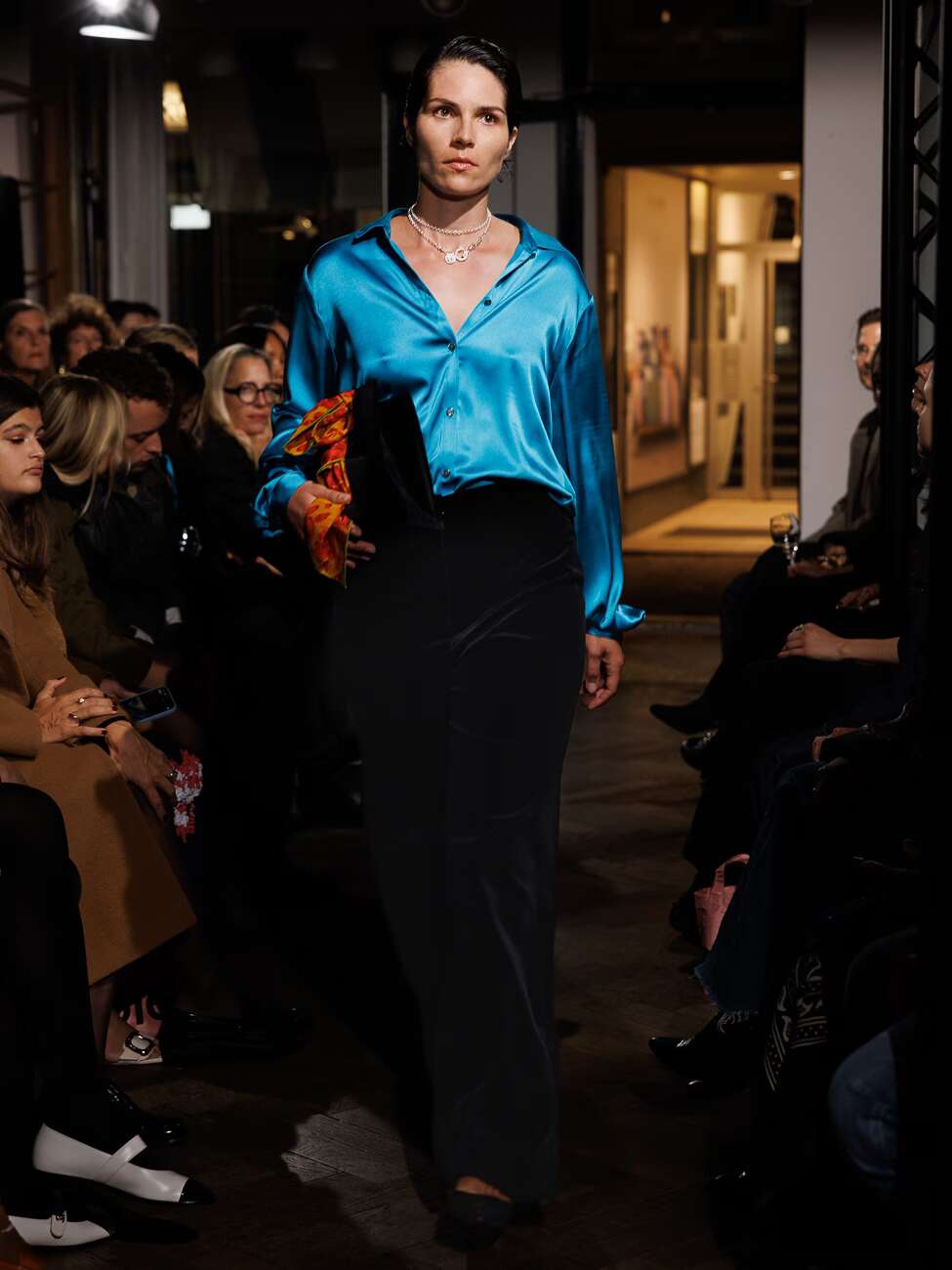 Model walking on a catwalk