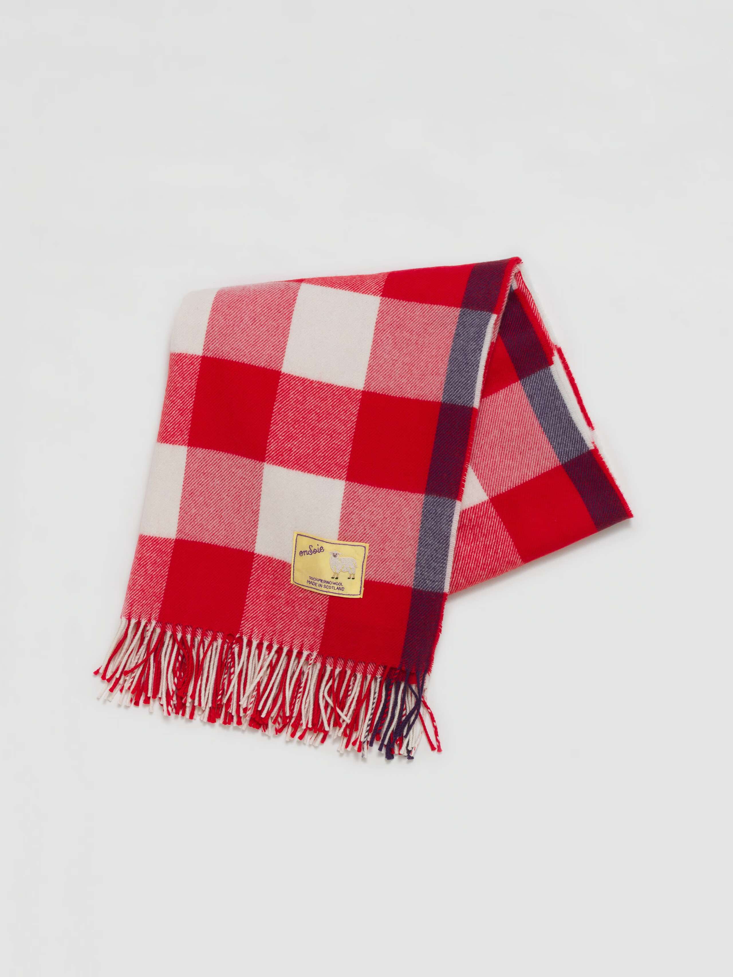 James Wool Blanket in red vichy 