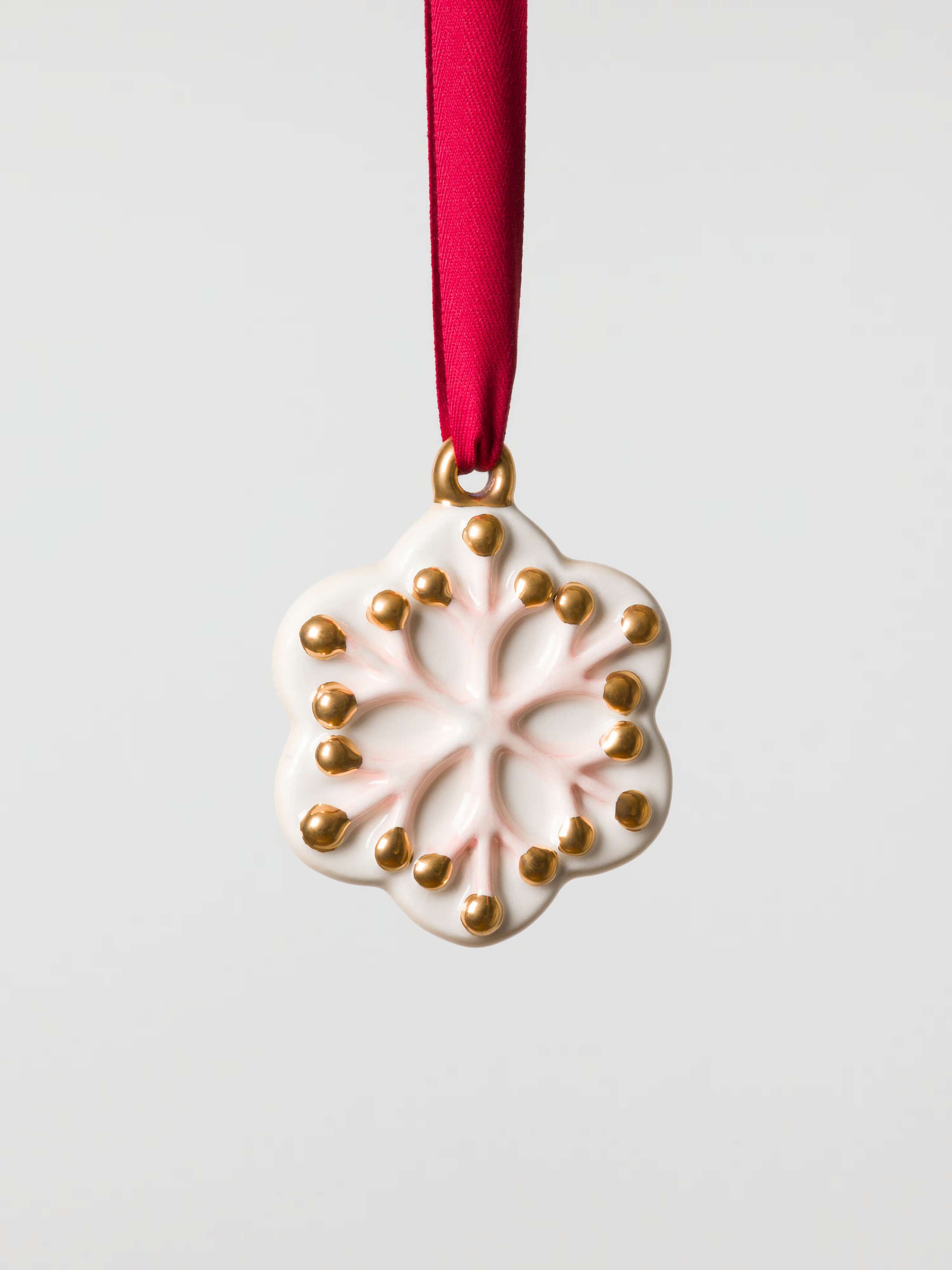 Snowflake Cookie ceramic ornament 