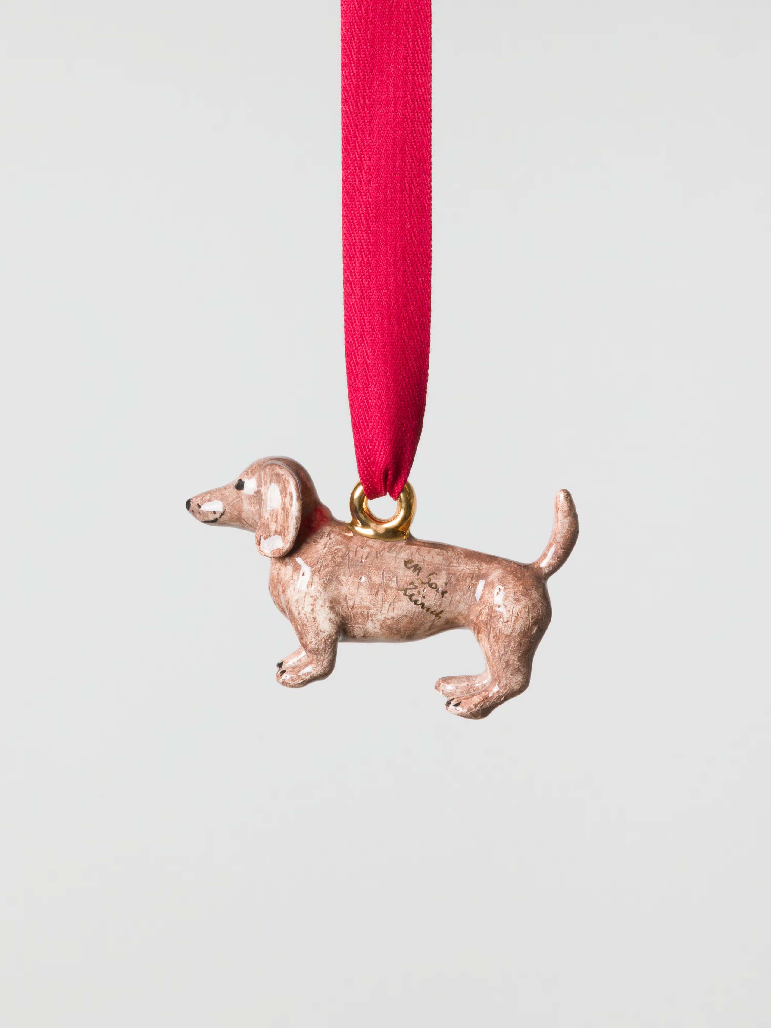 Dachshund ceramic ornament