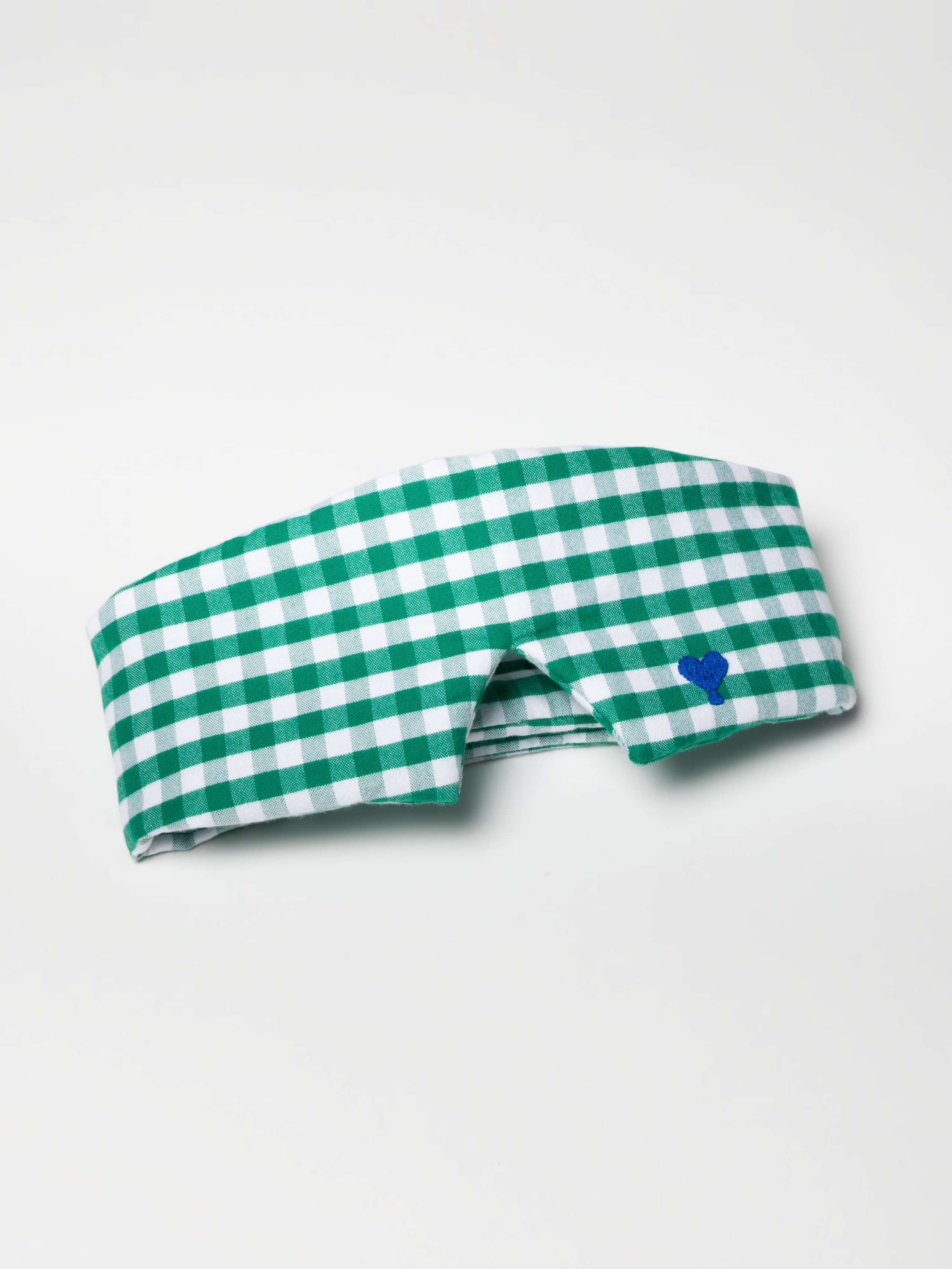 Sleep mask in cotton velvet vichy, Linden Green