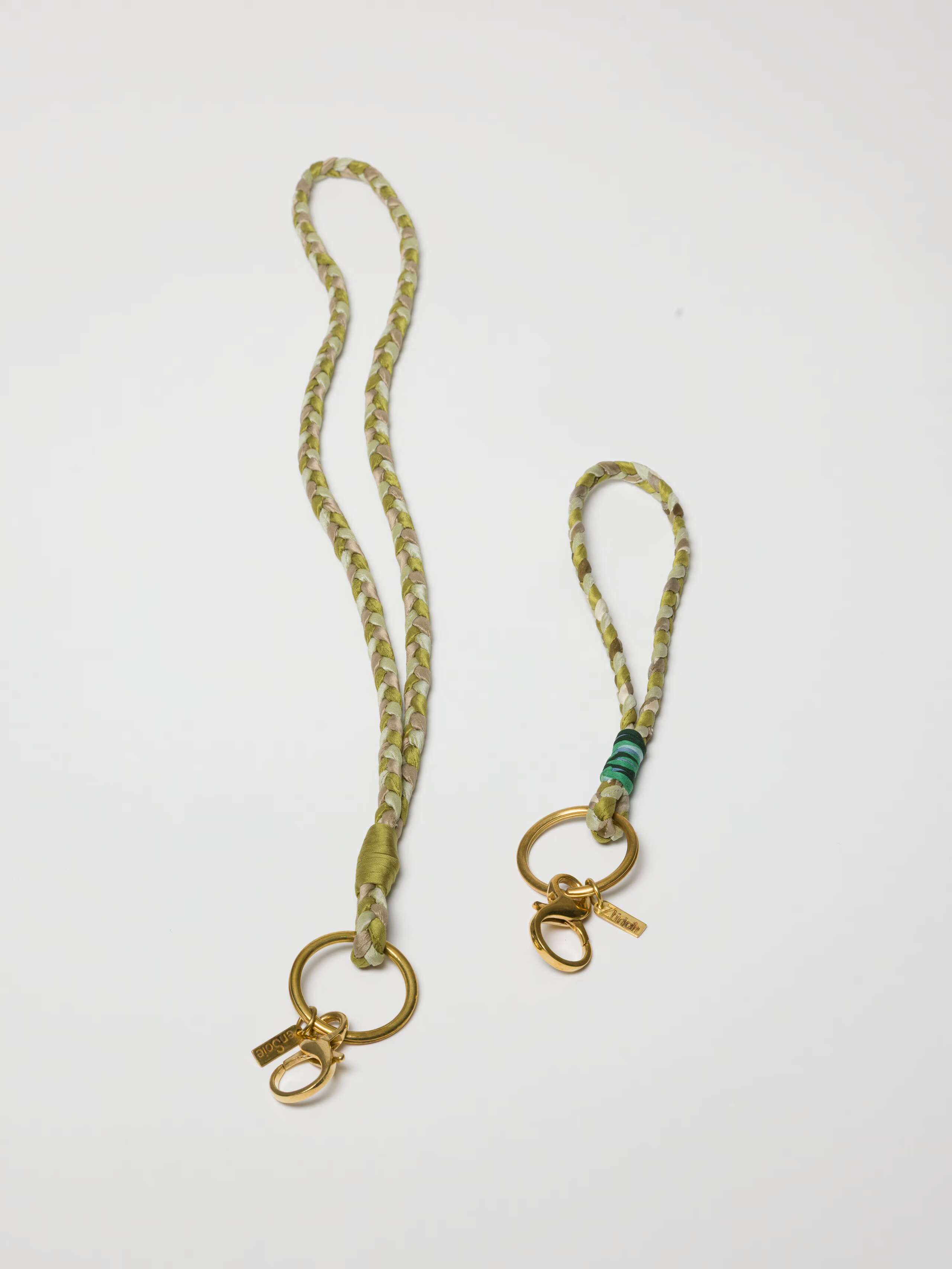 Braided Keychain green shades