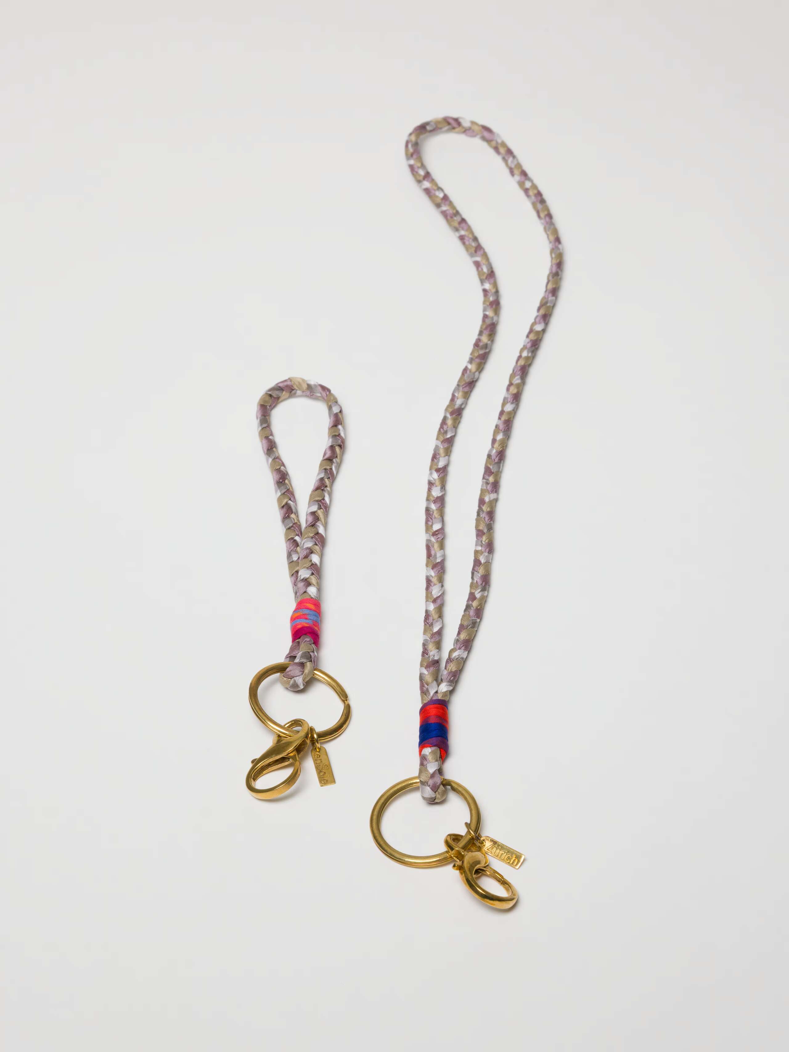 Braided Keychain grey shades