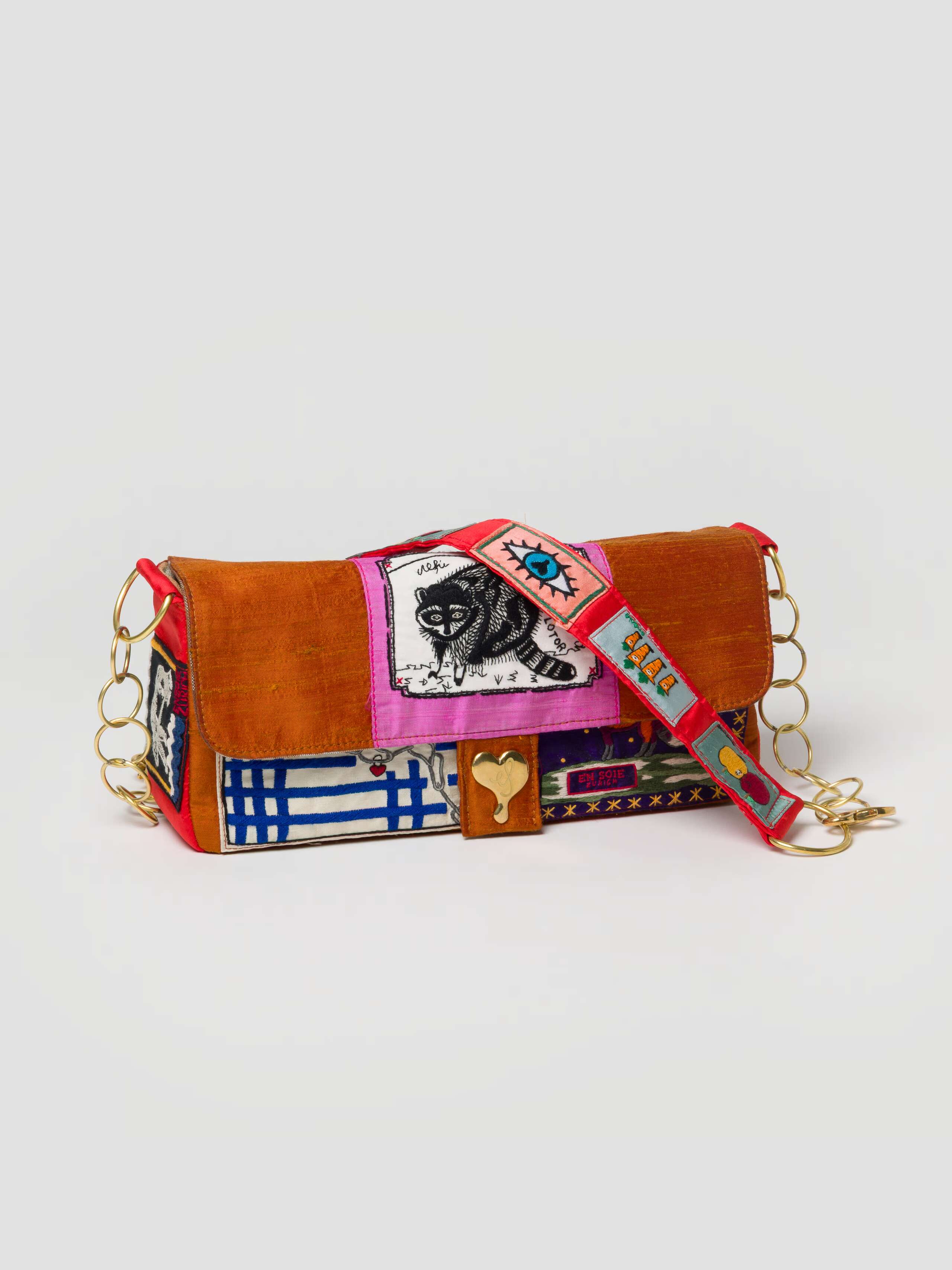 Sheri bag with hand-embroidered silk label