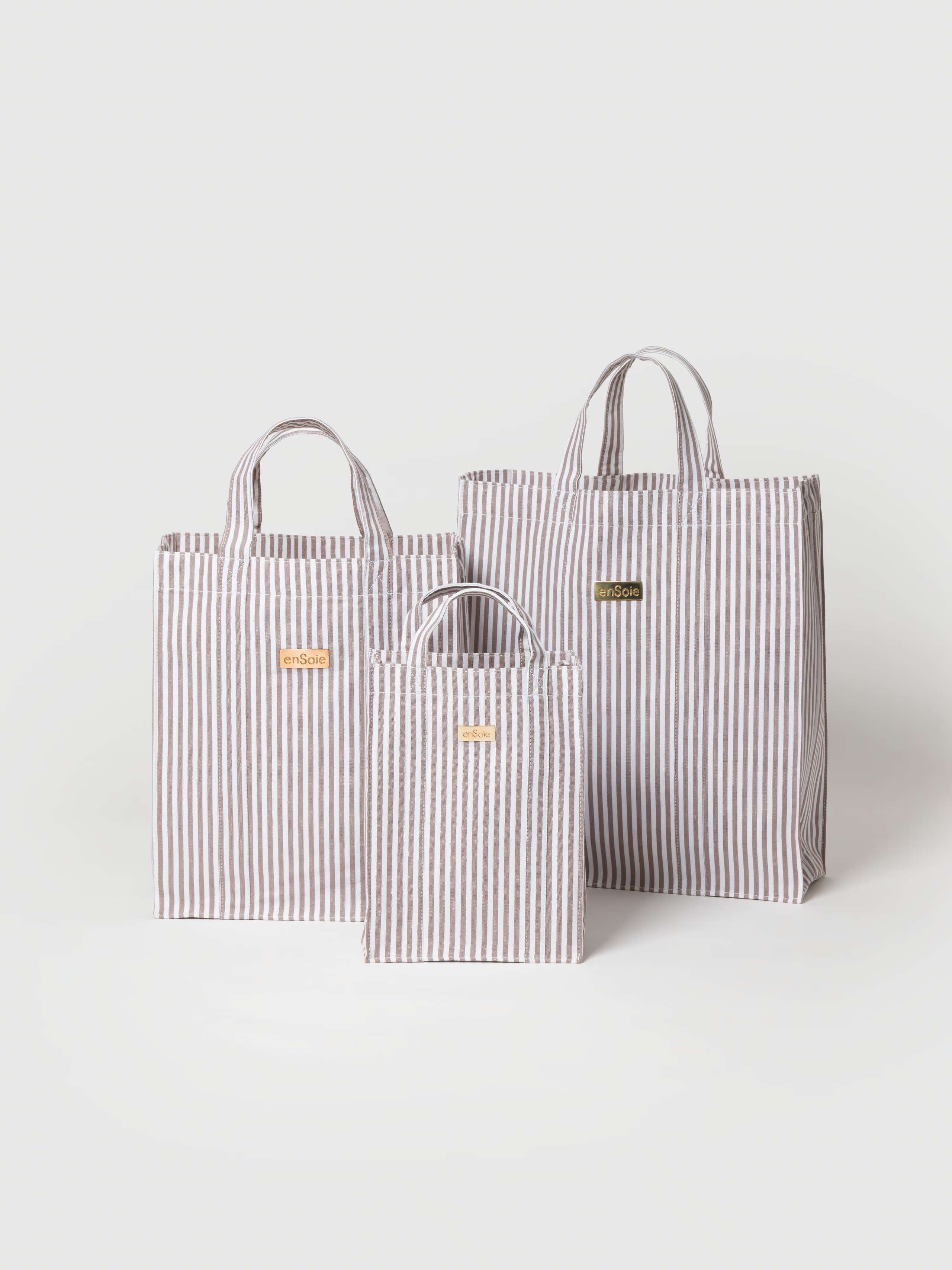 Cabas bag striped in Moonrock, overview