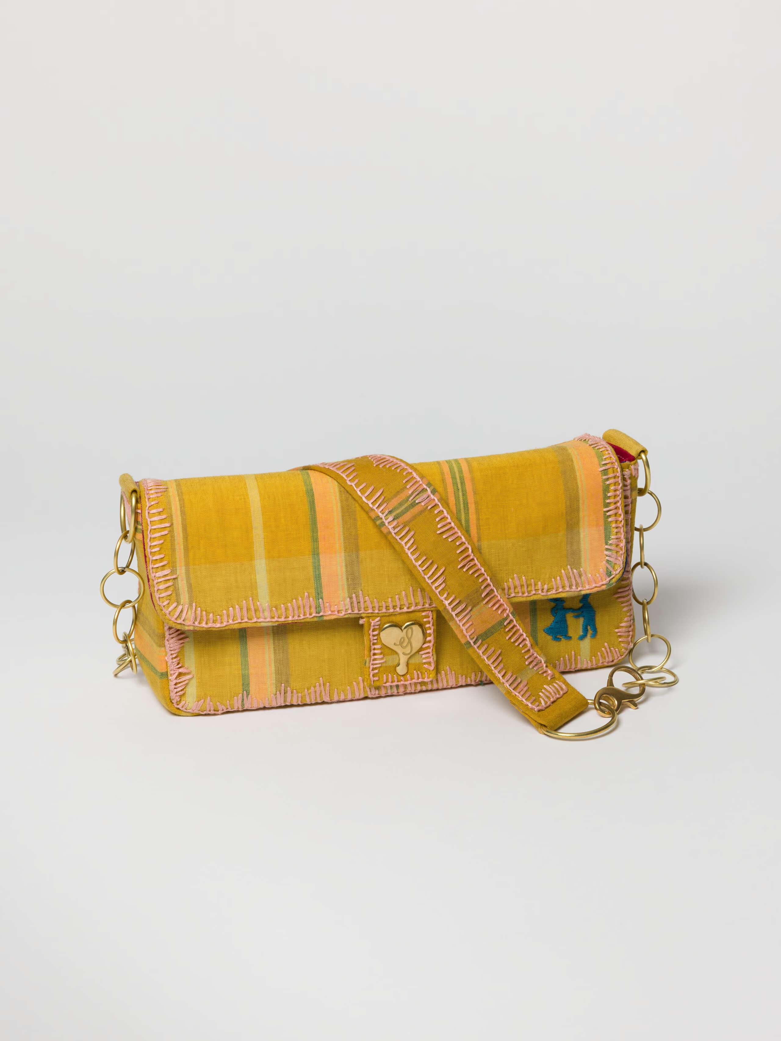 Sheri bag one of a kind mustard striped