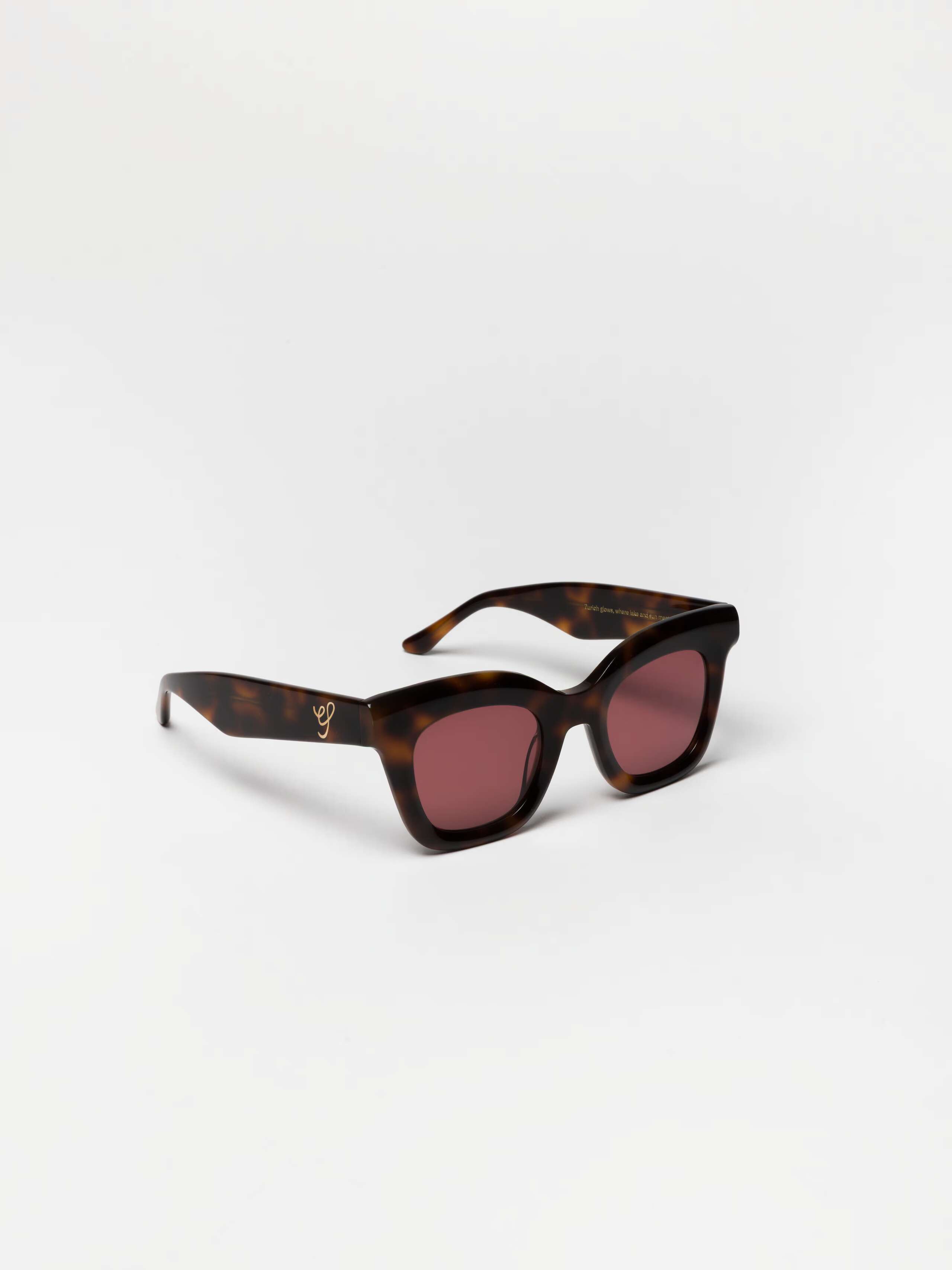 Angled Shot of Toni Sunglasses in Tortoise w Red Lenses  