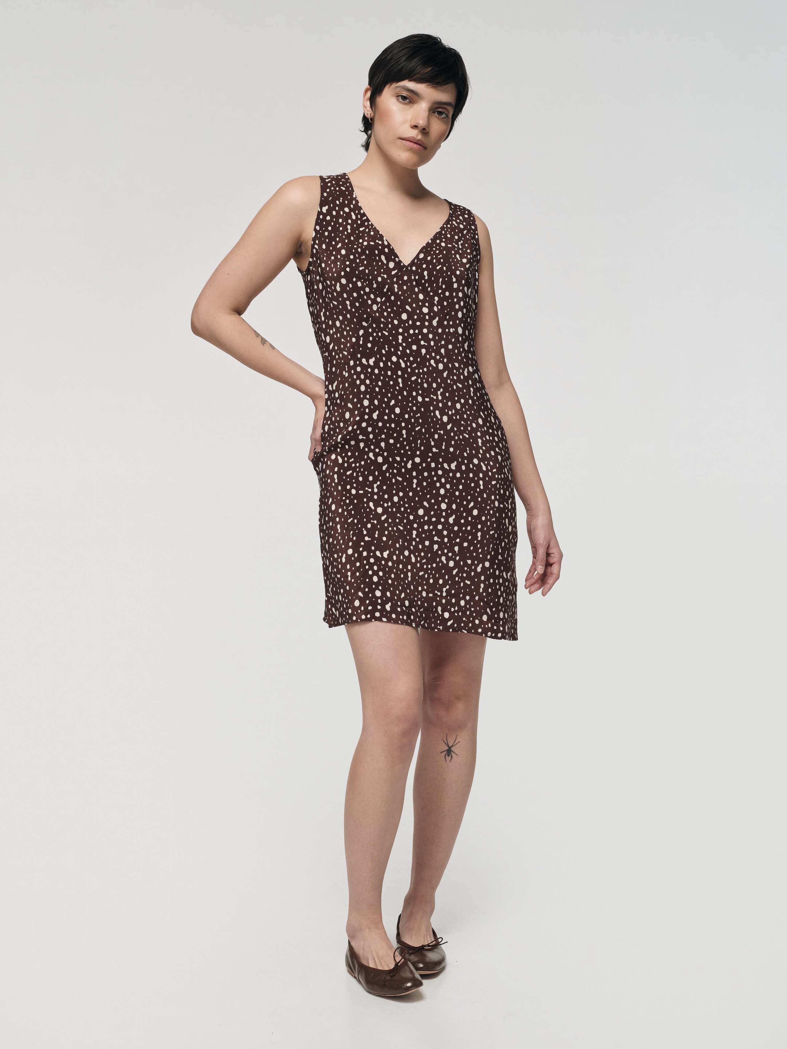 Ann Slip Dress in Bambi Dot print