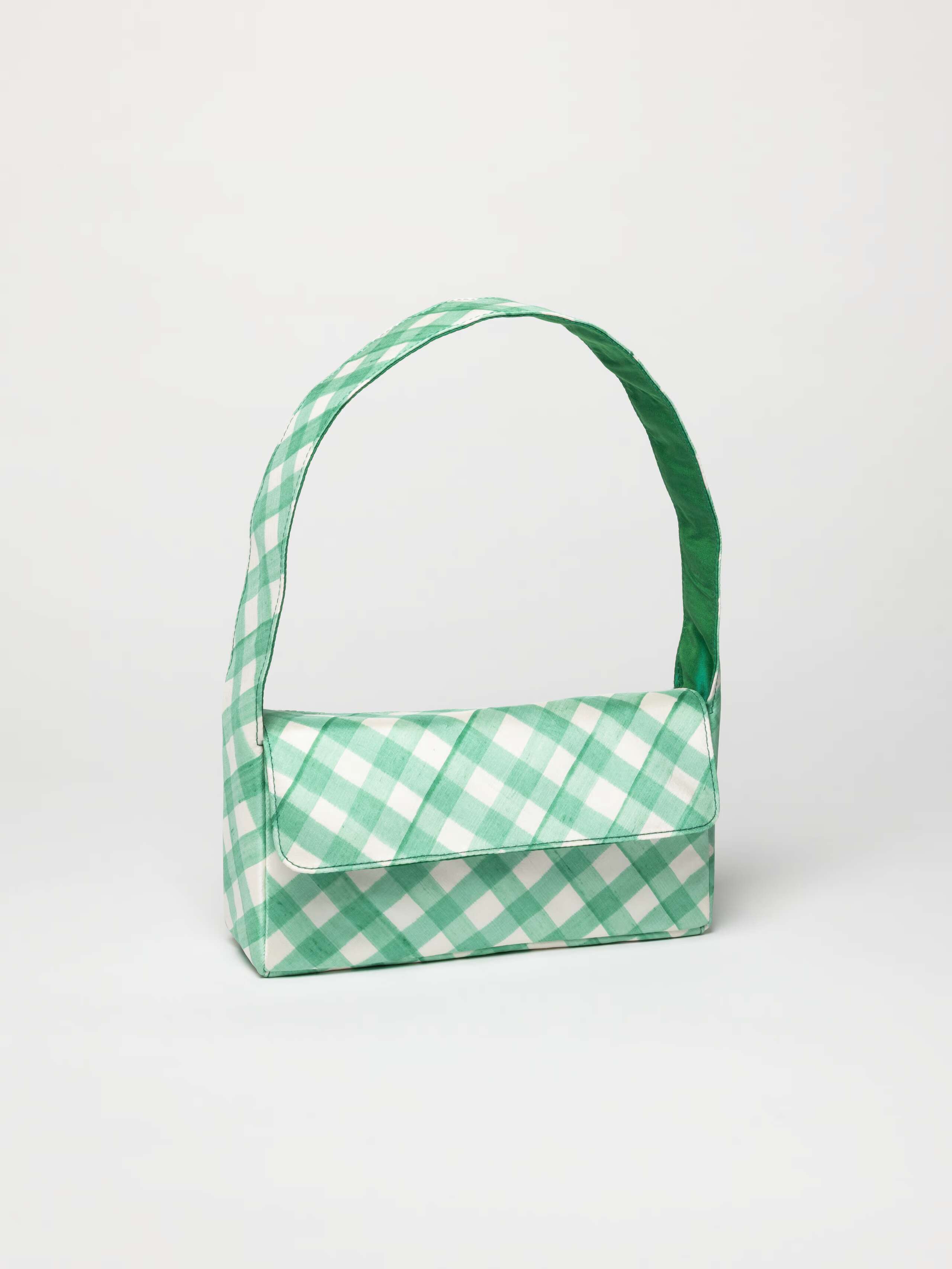 Product Shot of Edie Bag in Handpainted Vichy Green