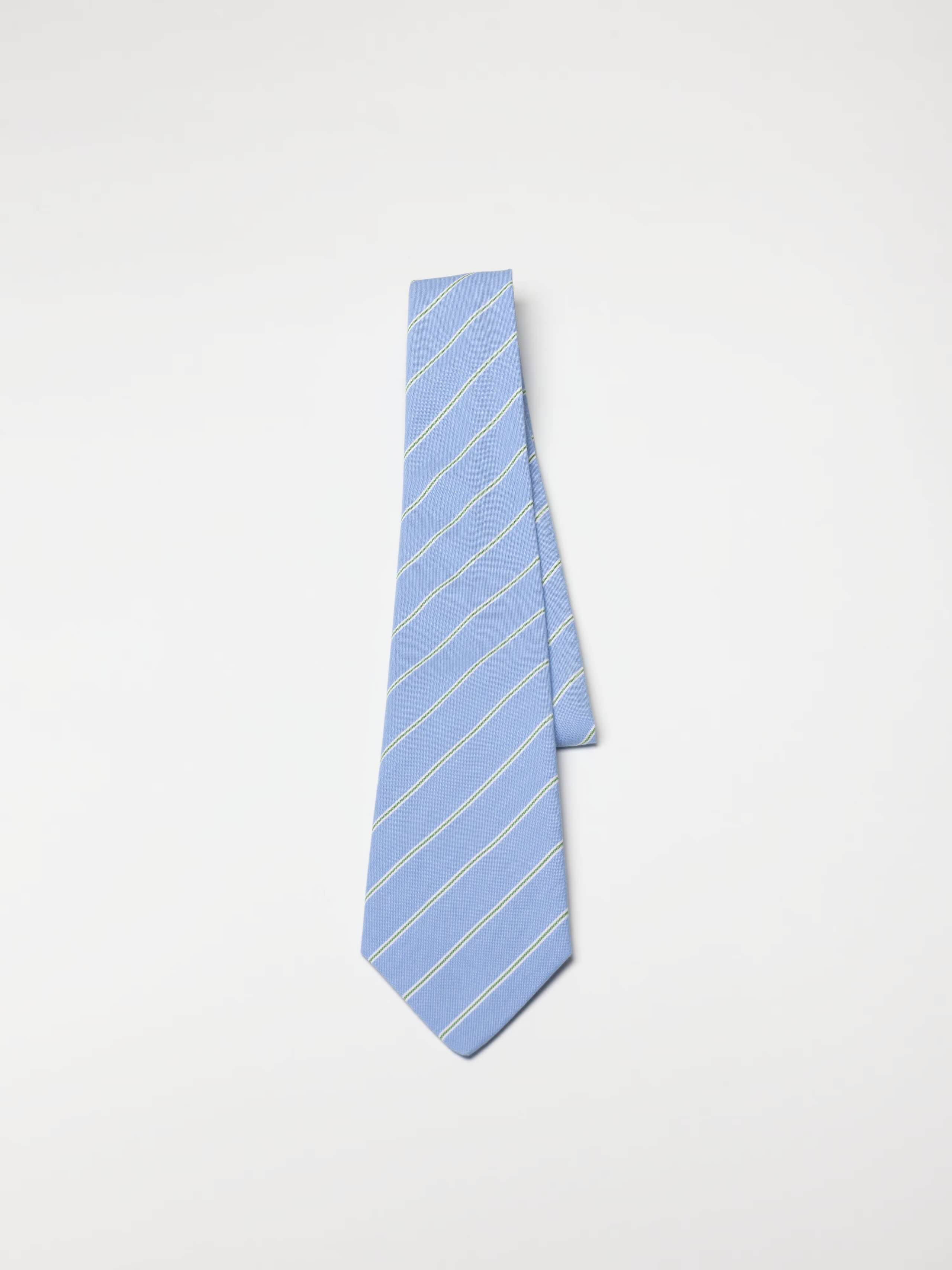 Product Shot of Tie in Oxford Stripes Blue 