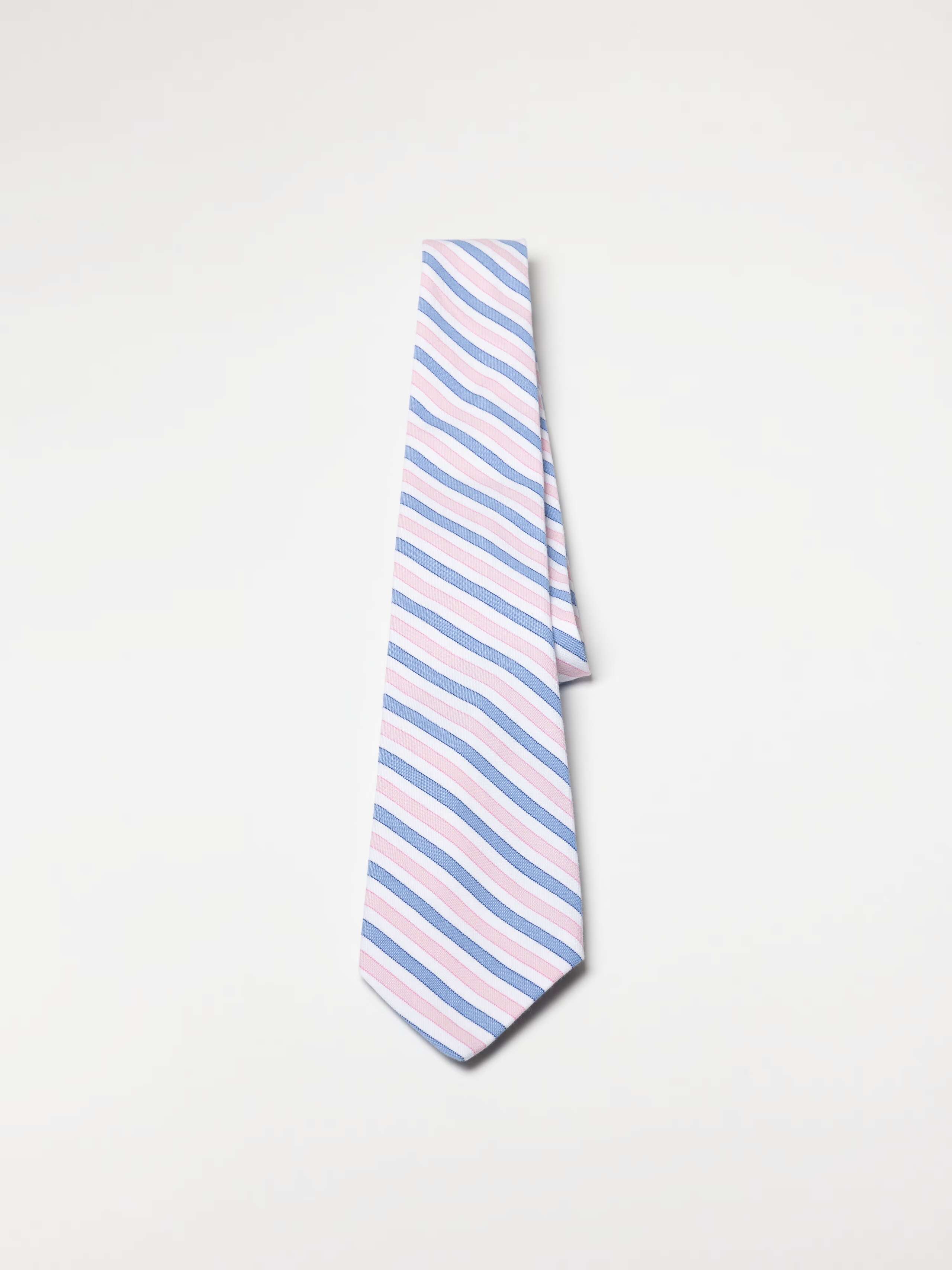 Product Shot of Tie in Oxford Stripes Pink 