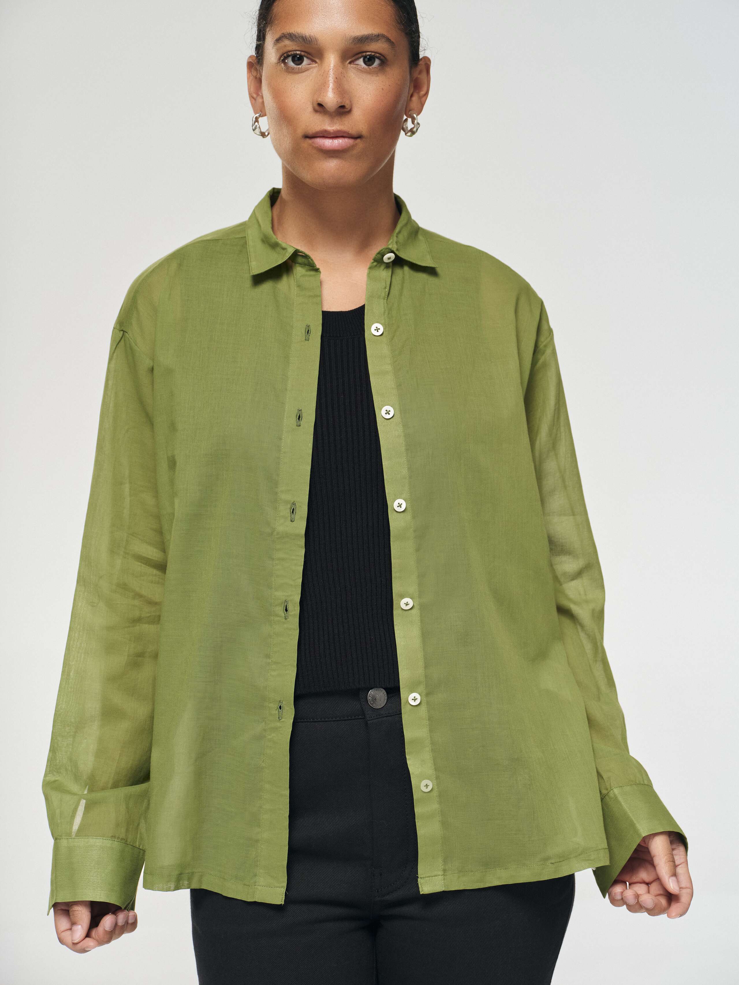 Francesca blouse in cotton voile, green