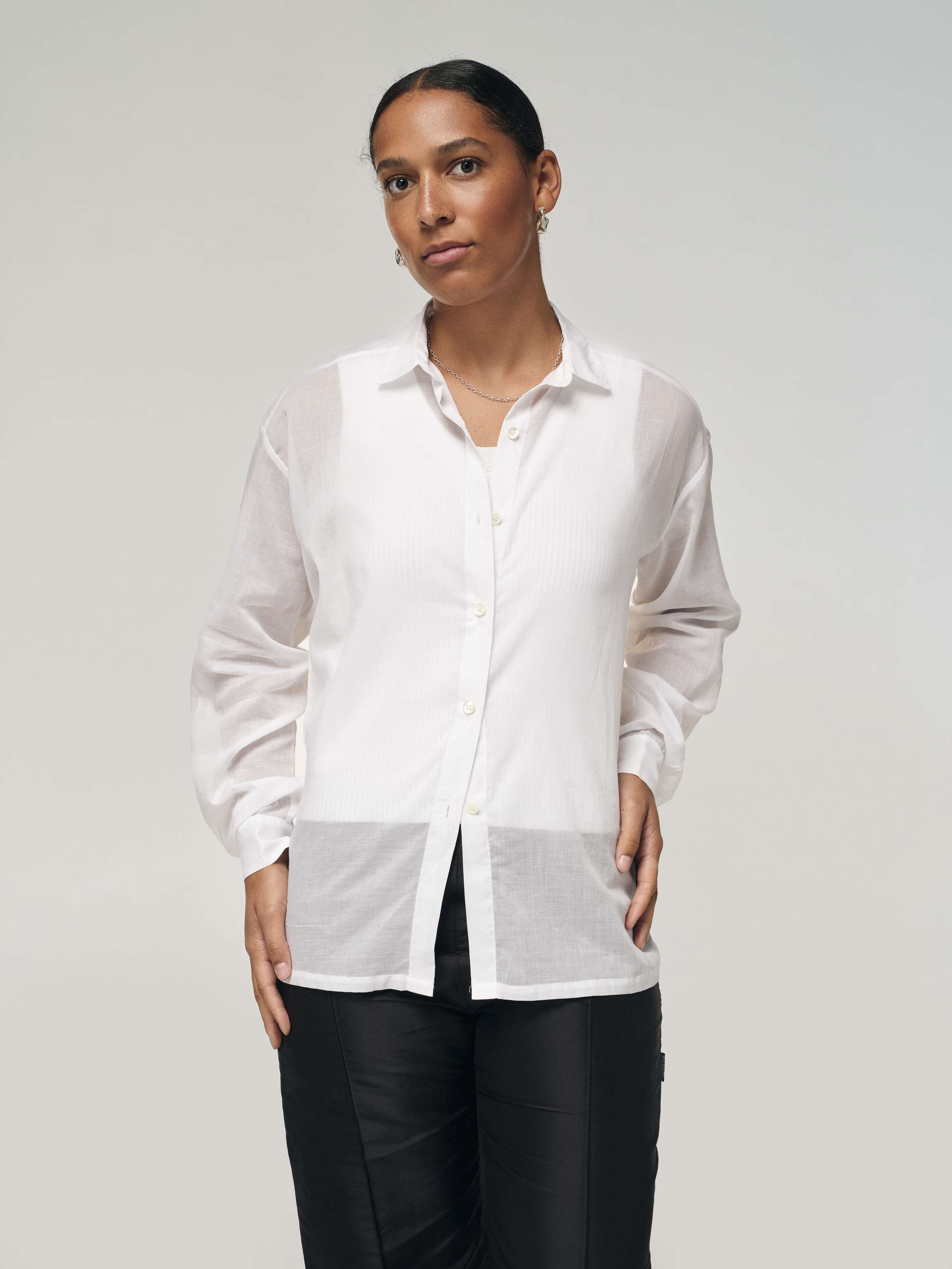 Francesca blouse in cotton voile, white
