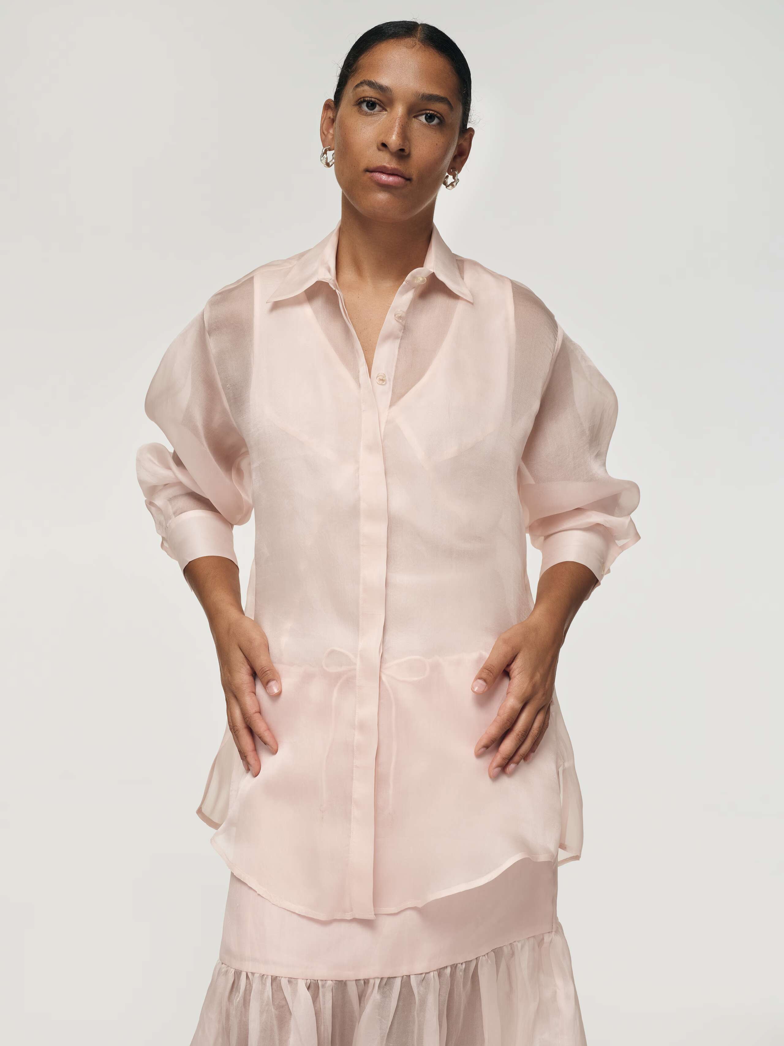 Lola Blouse in crêpe de chine, rose