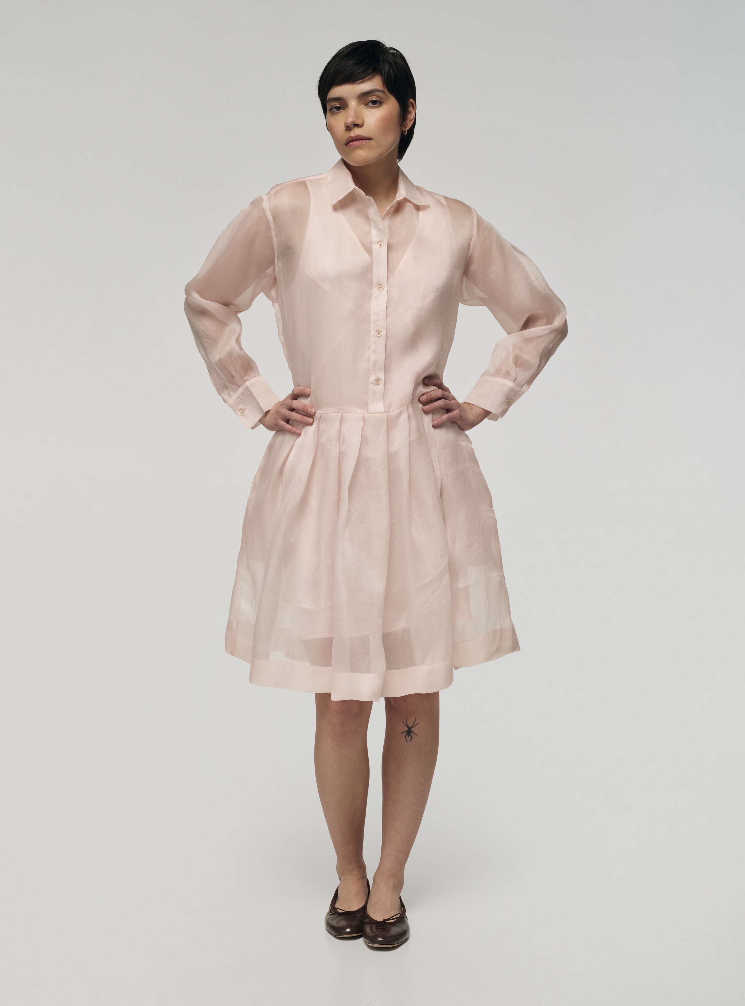 Phoebe Dress in rose organza