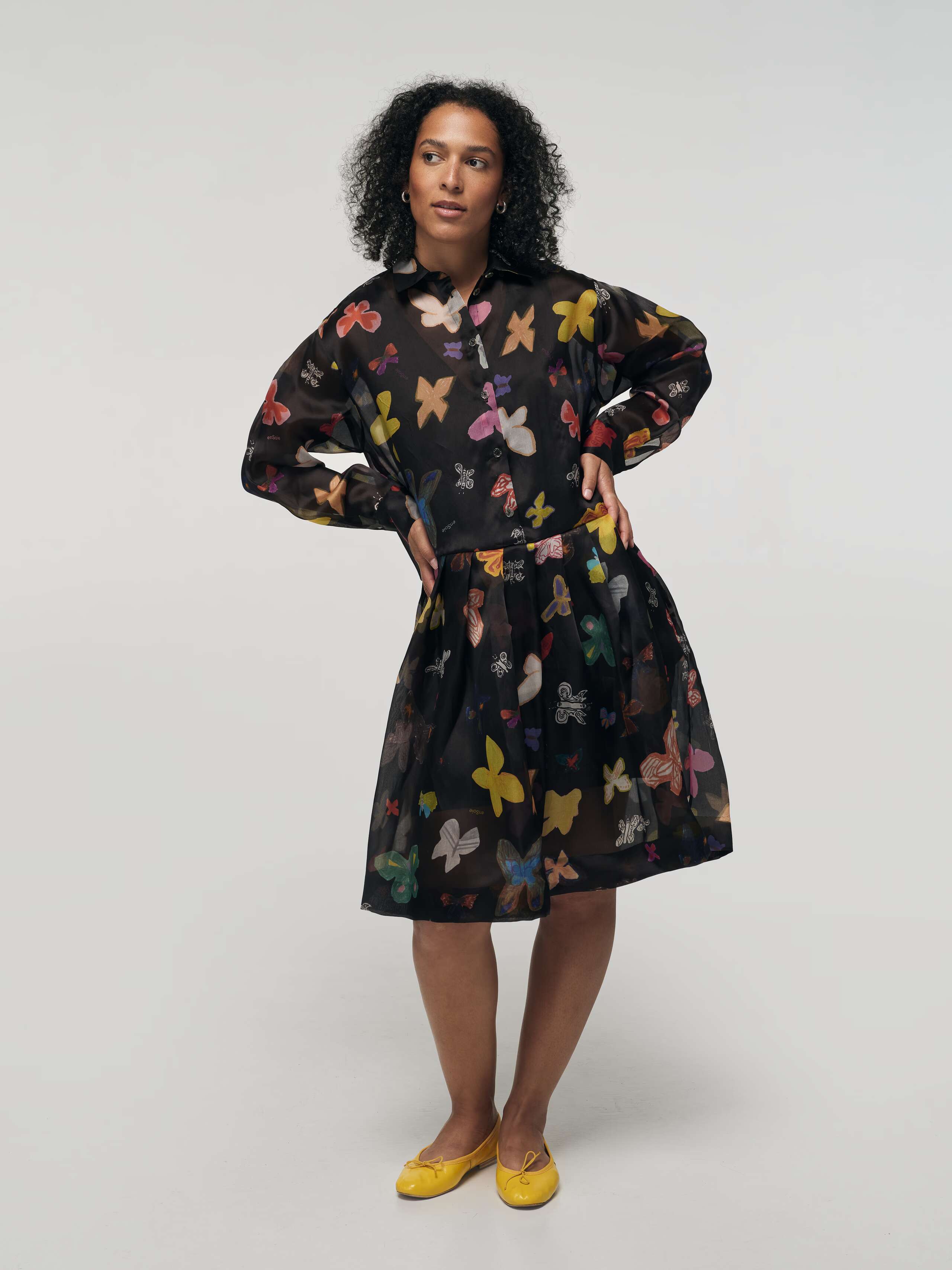 Phoebe Dress in butterfly print
