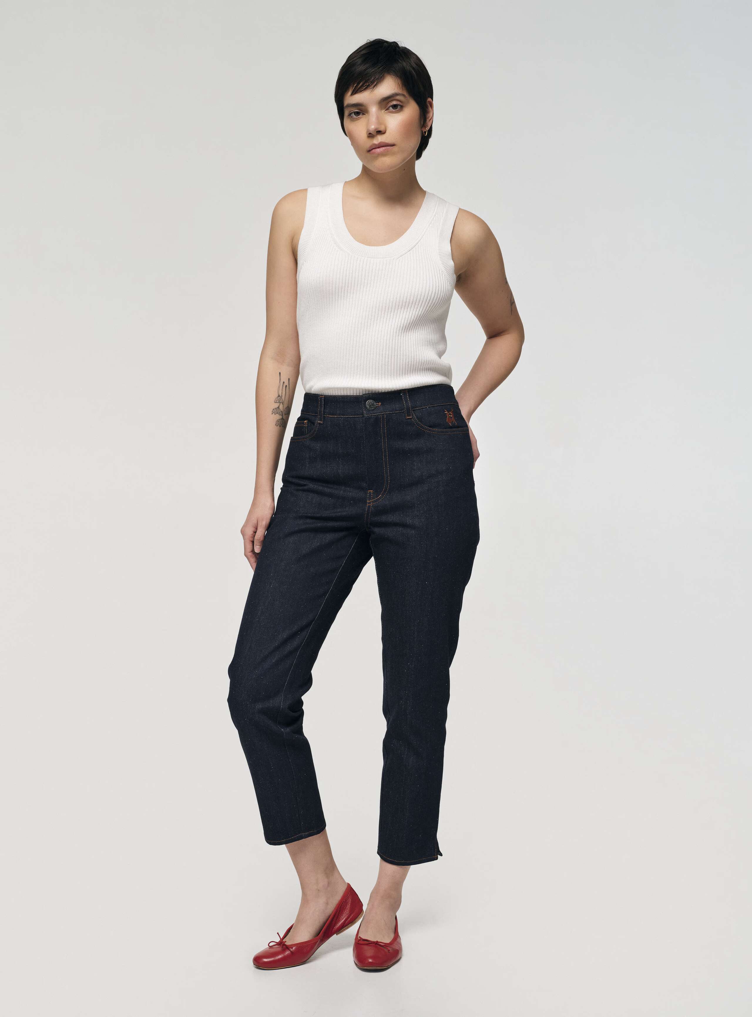 Front Shot of Poppy Jean in Indigo 