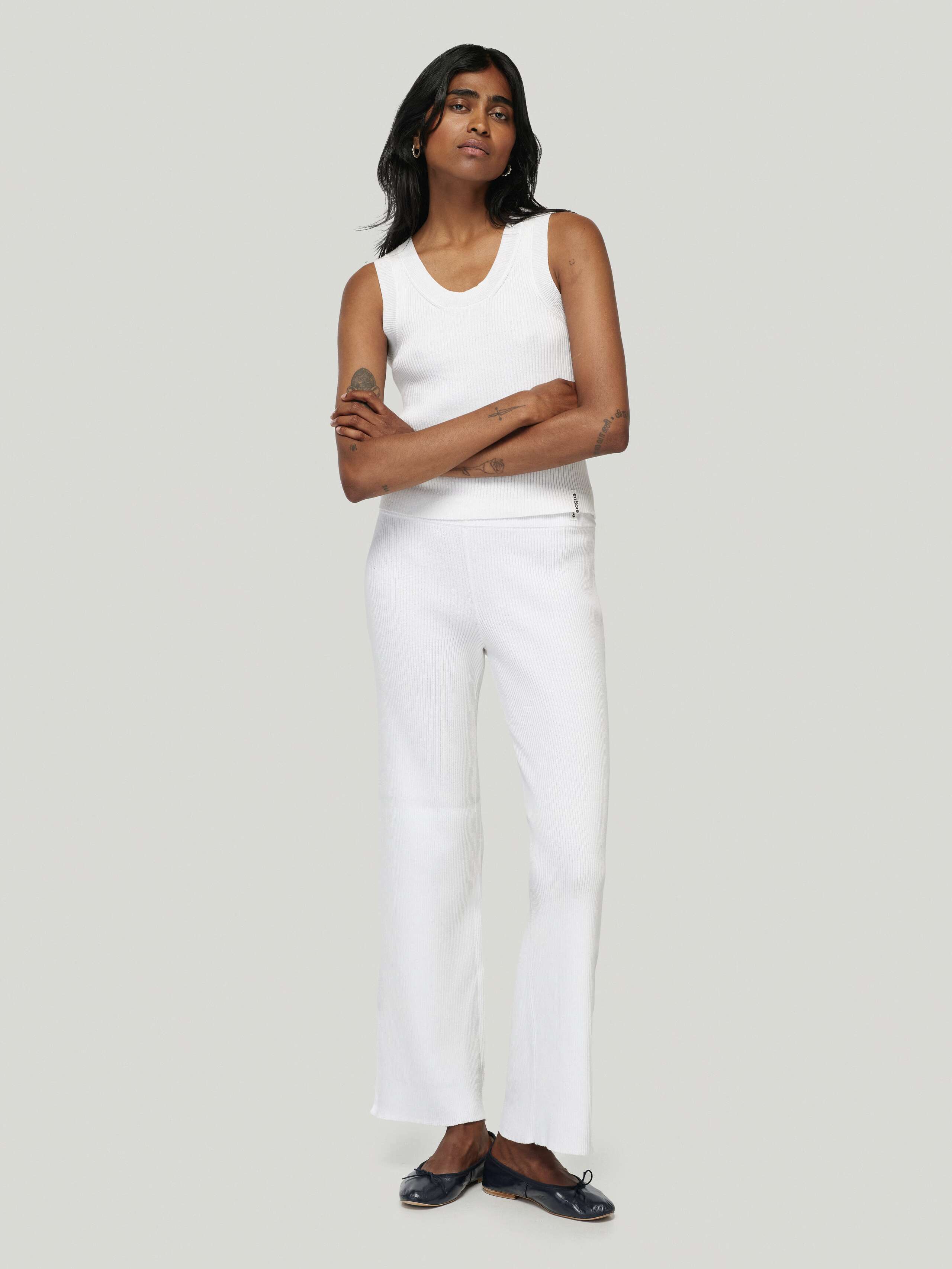 Product Shot of Emma Trouser in White 
