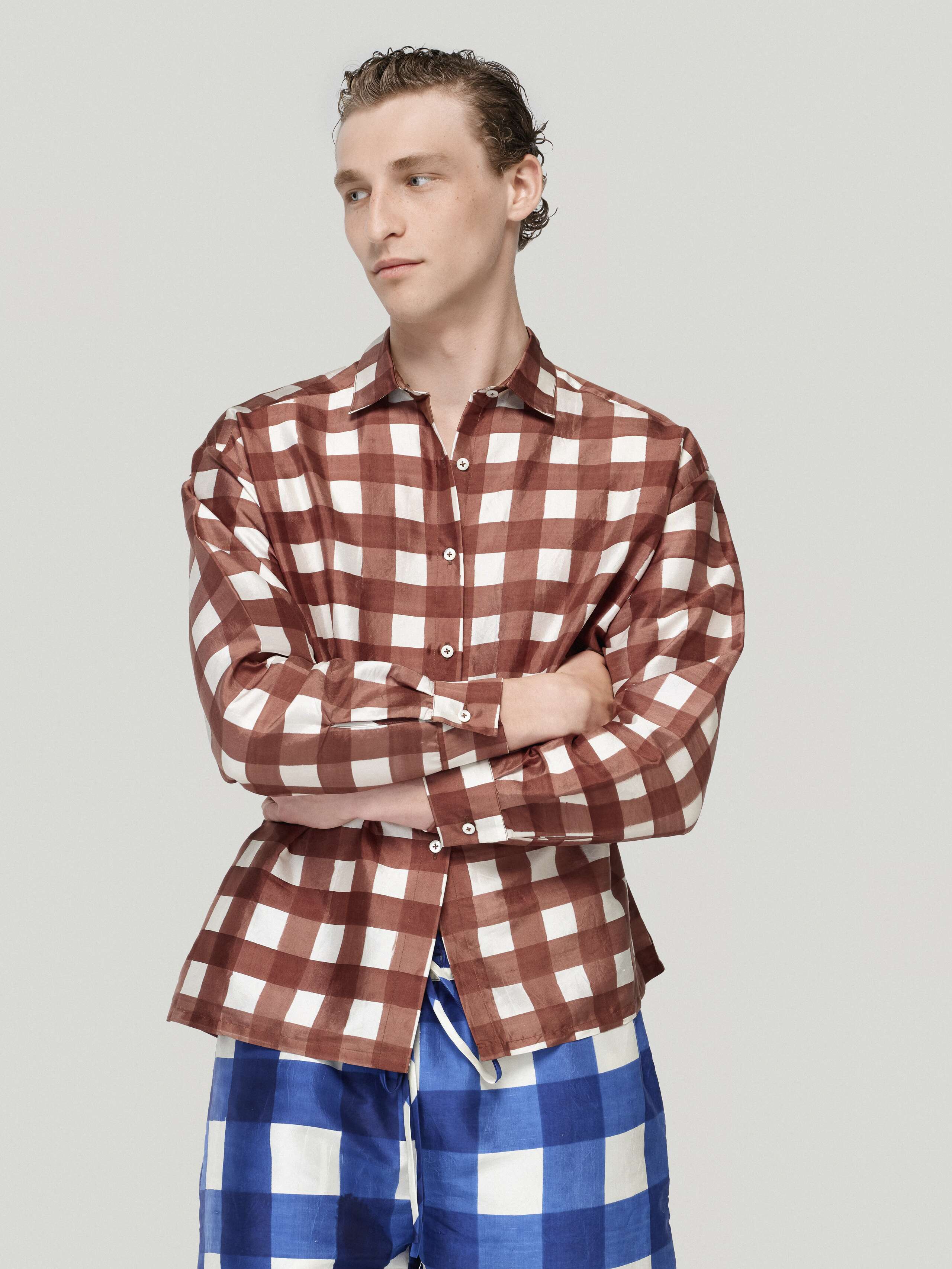 Product Shot of Francesca Blouse (Doupion) in Palermo Brown 