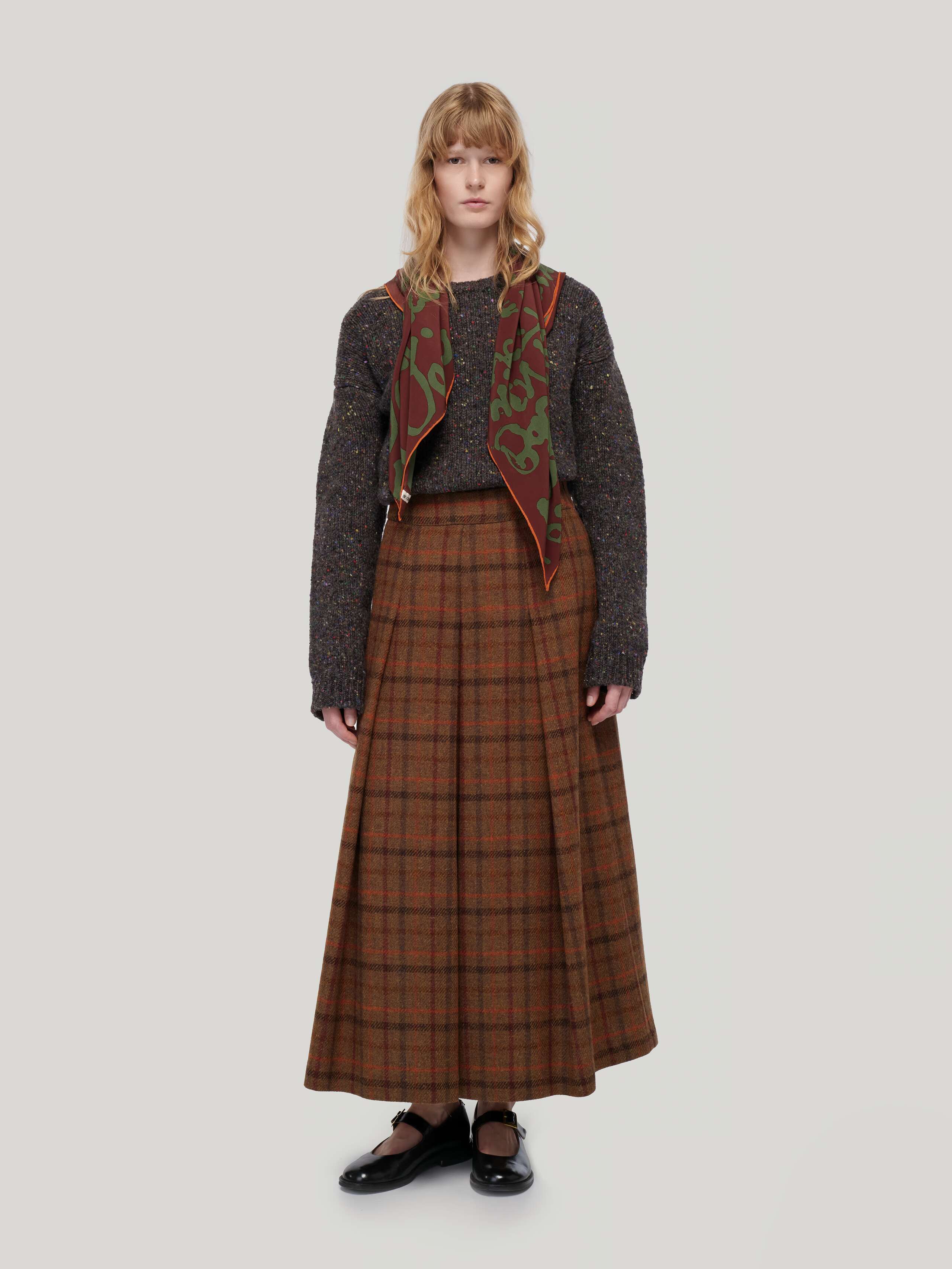 Amalia tweed skirt in Redkite