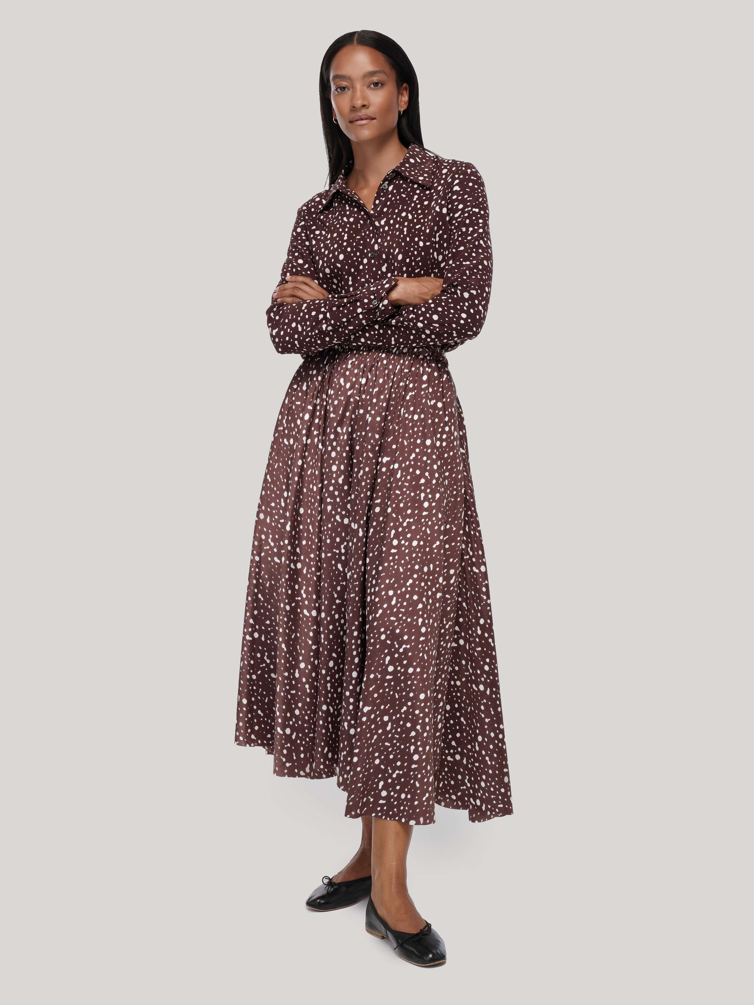 berta skirt in bambi dot print