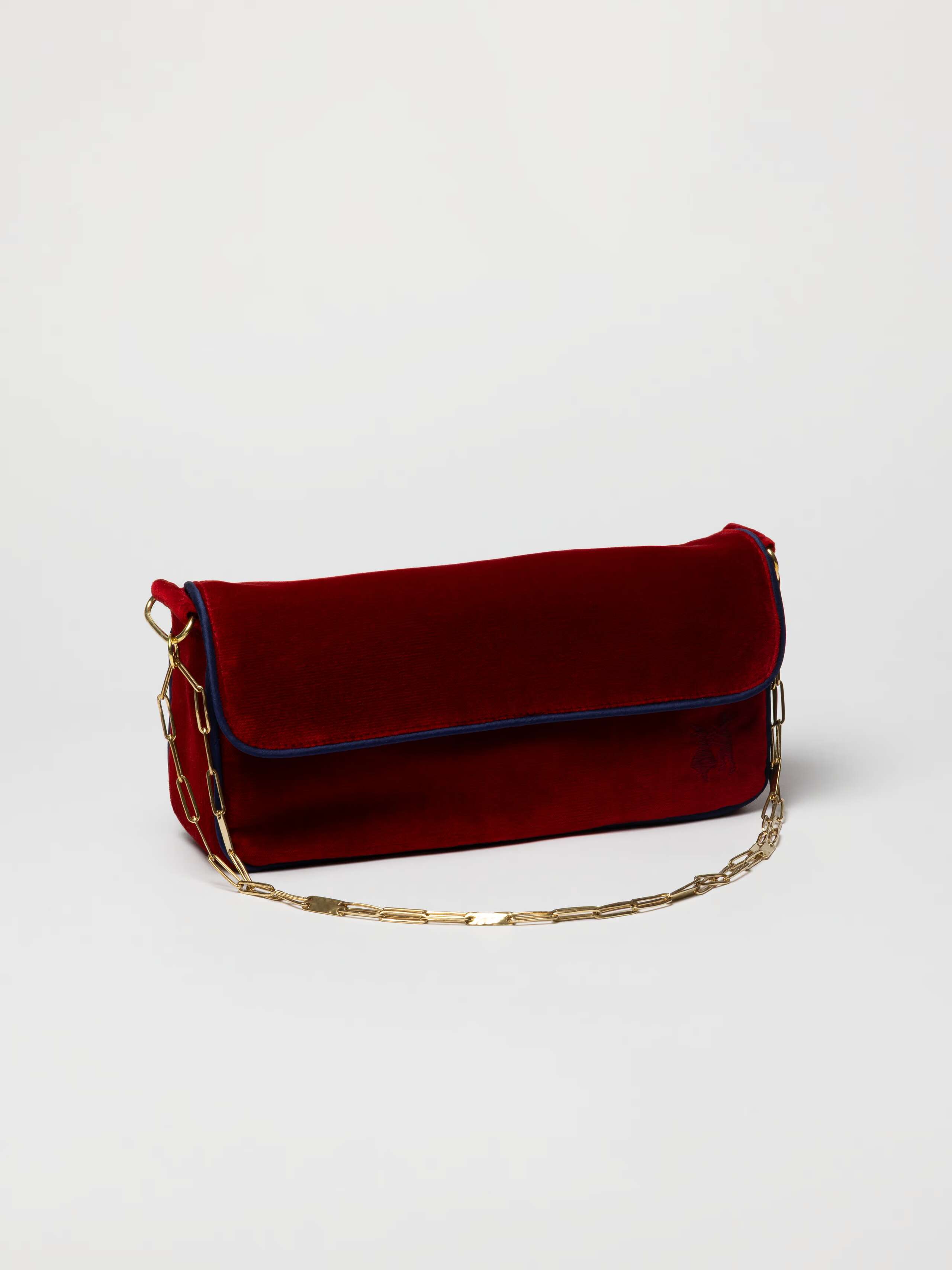 Judy bag in cotton velvet, Cherry Red