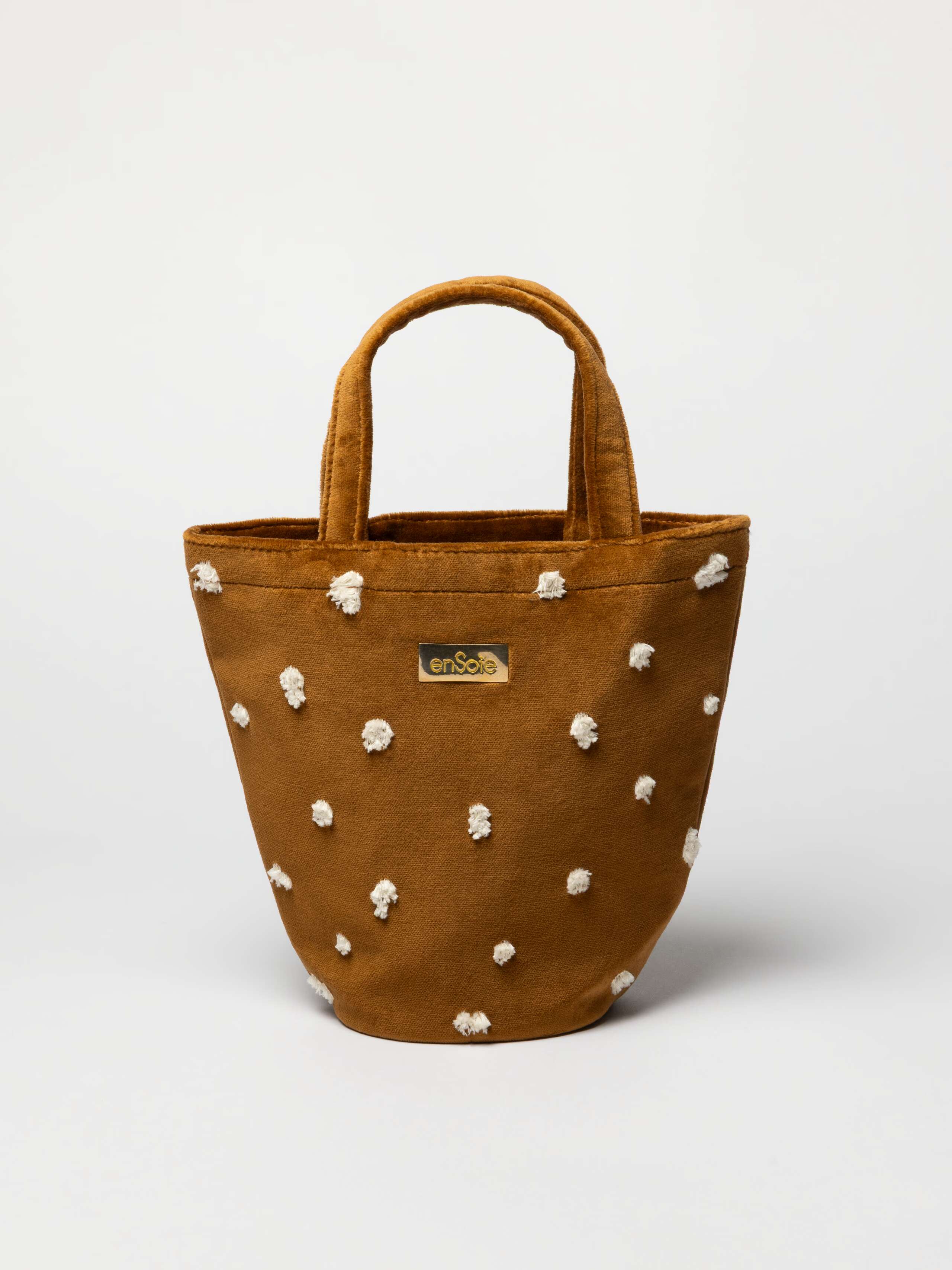Basket velvet bag in bambi