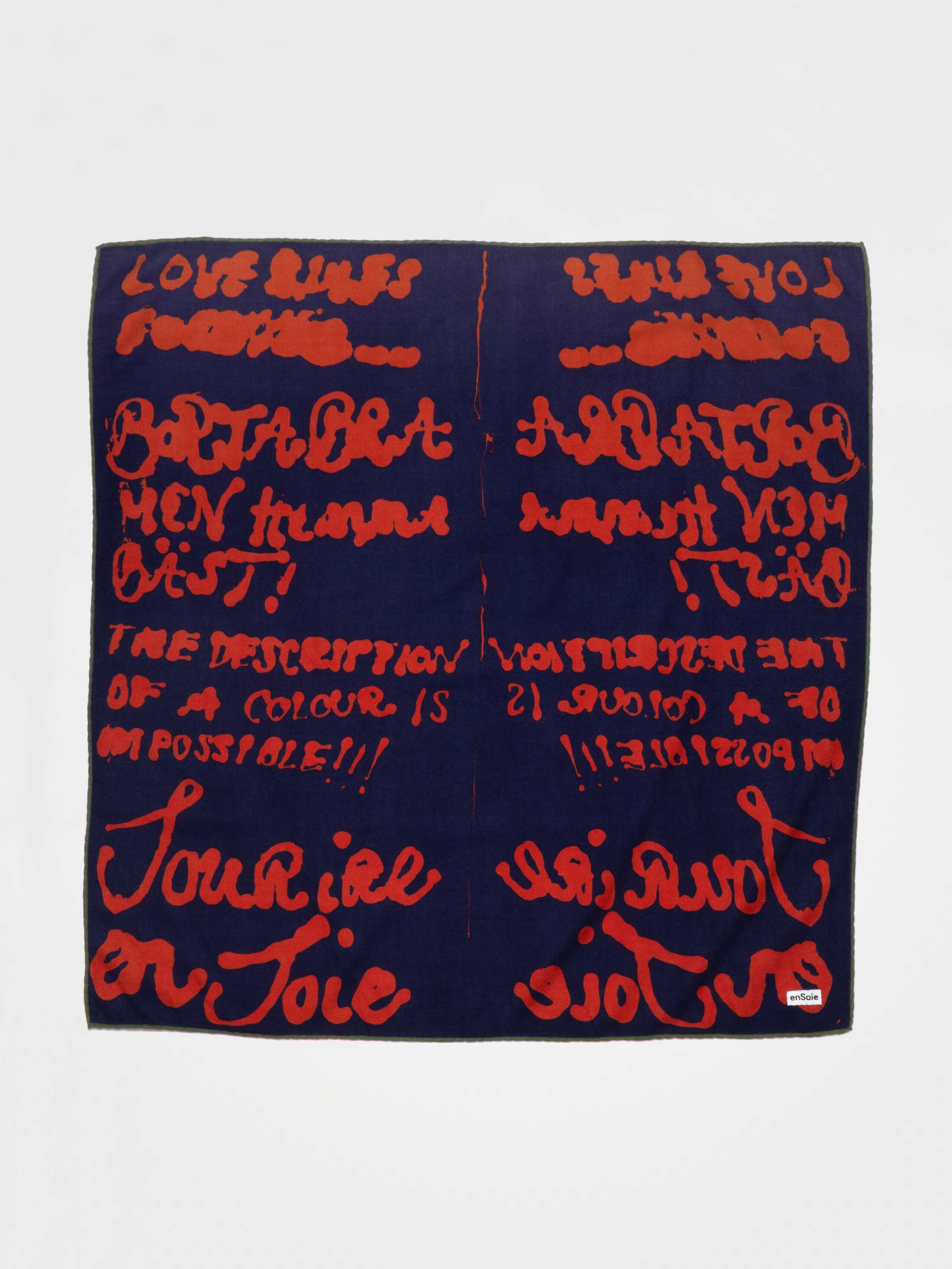 Proverb Foulard in wool, navy/red