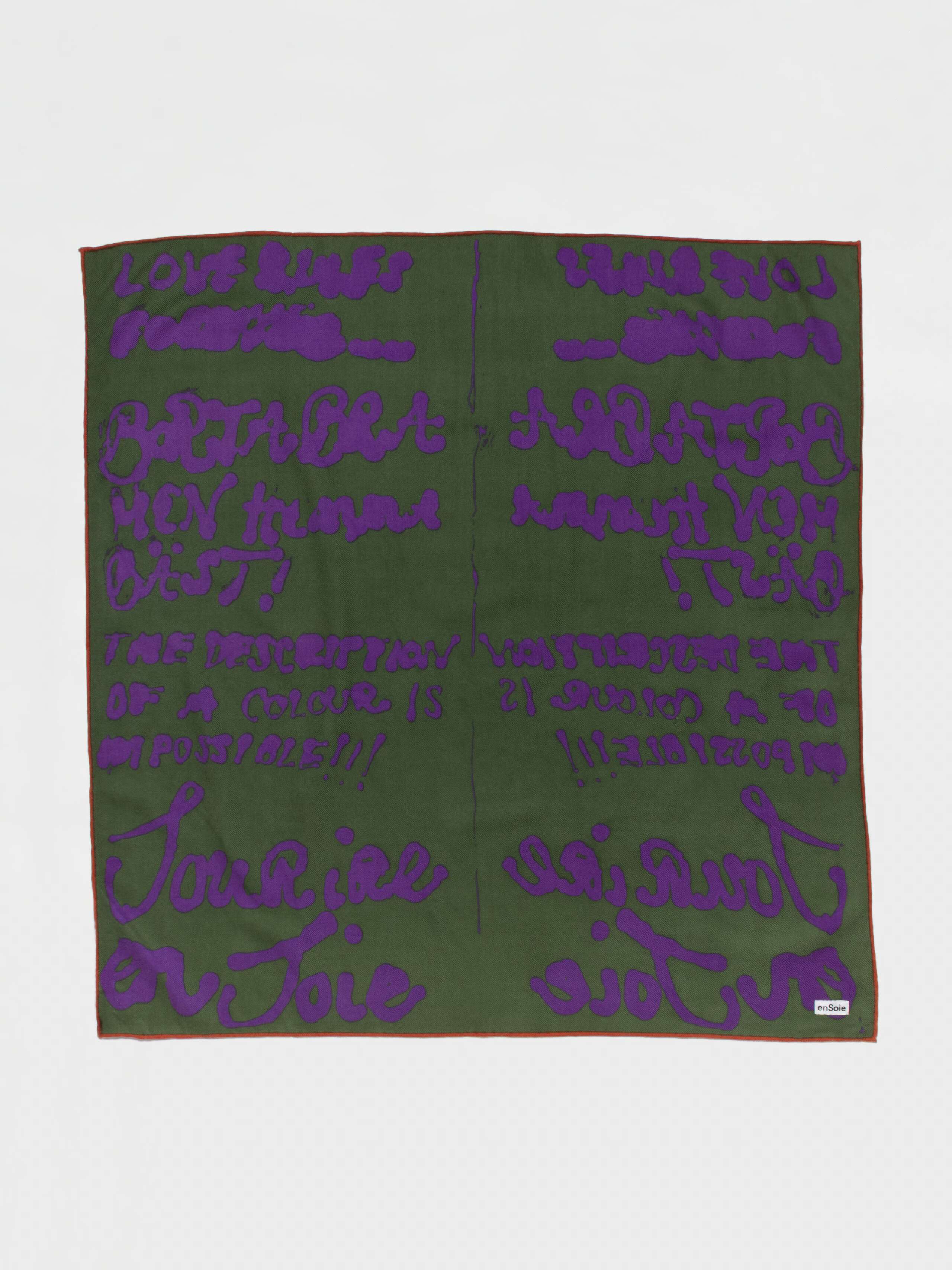 Proverb Foulard in wool, dark green/purple