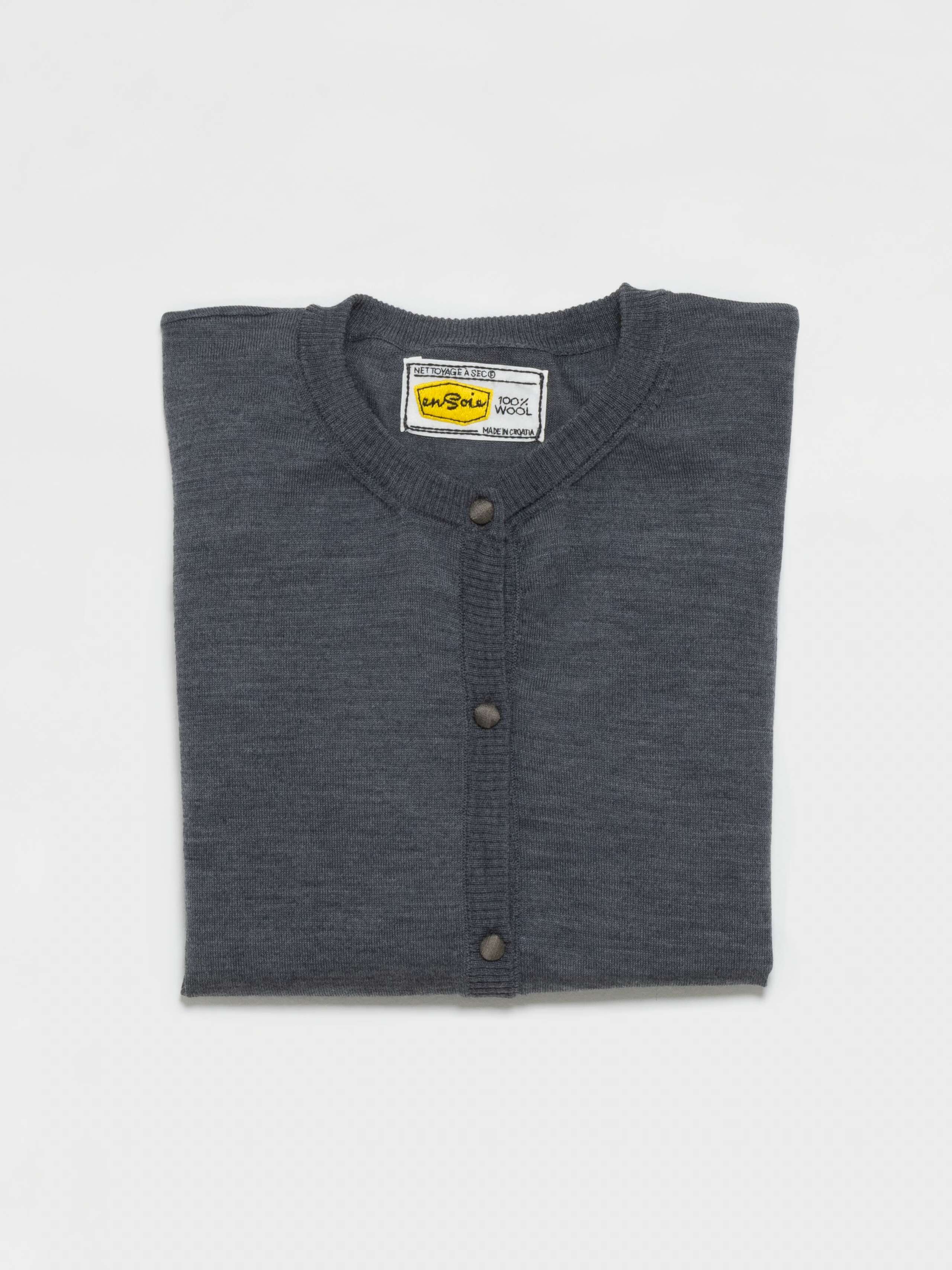 Product Shot of Bea Cardigan in Stone Grey