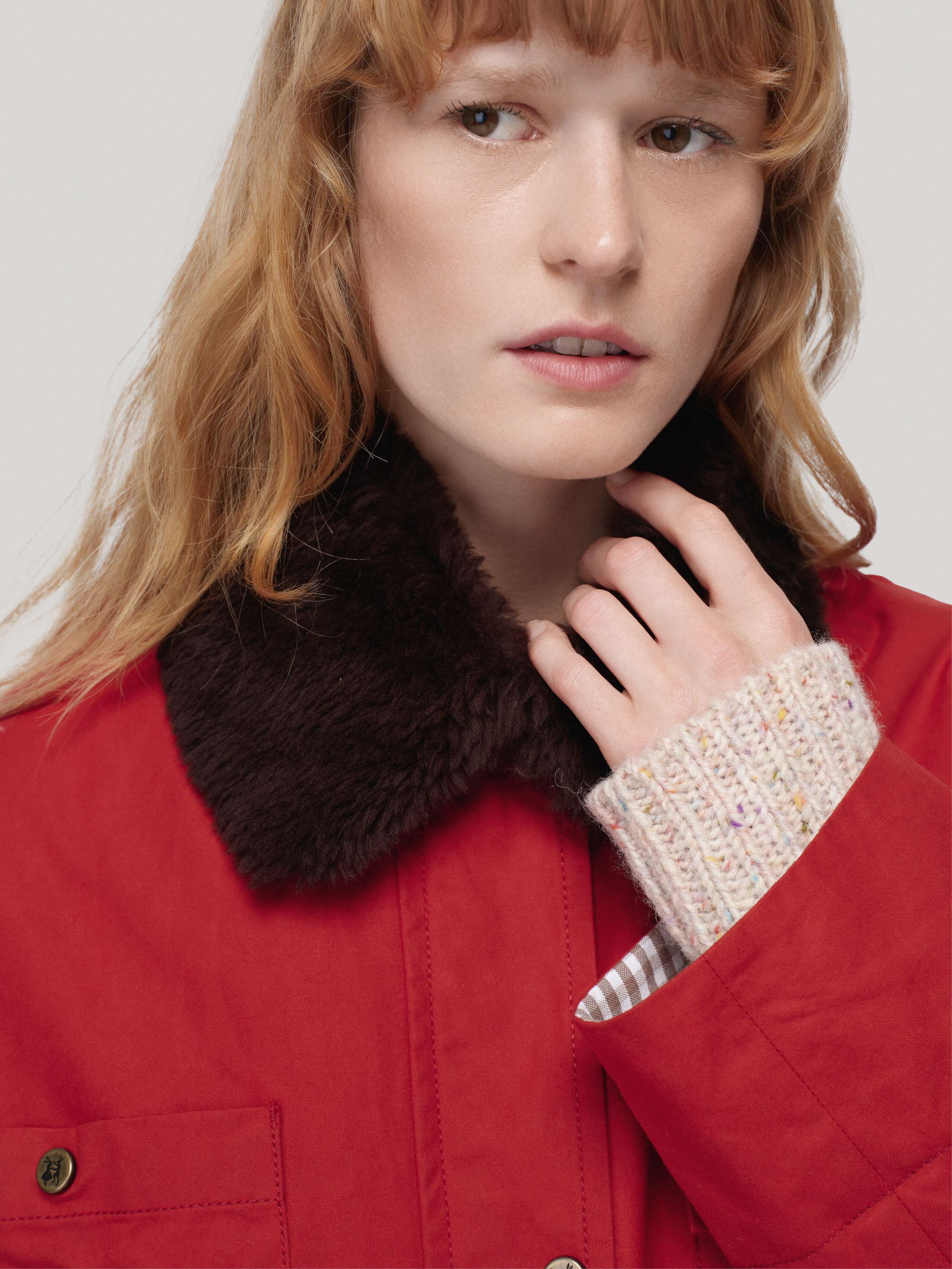 Product Shot of Lamb Fur Collar in Brown 
